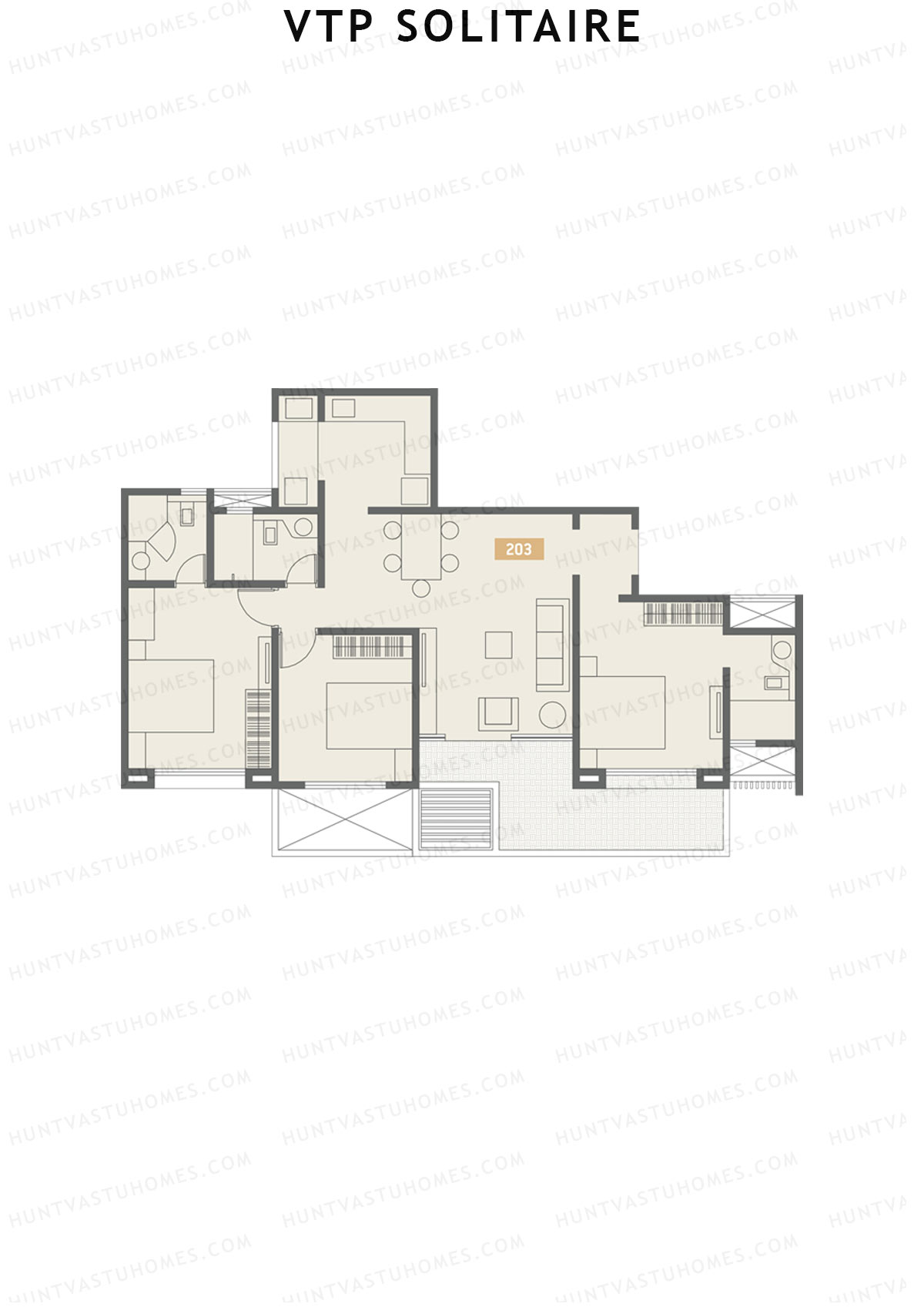 VTP Solitaire Wing A Unit 3 Floor Plan