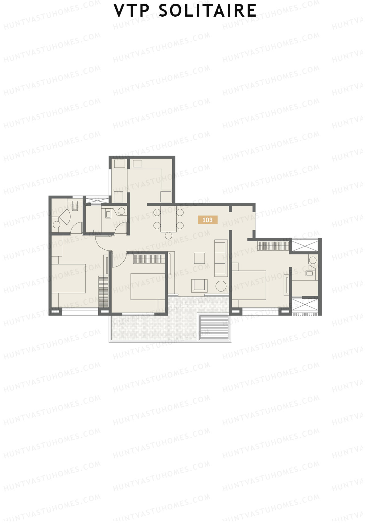 VTP Solitaire Wing A Unit 3 Floor Plan