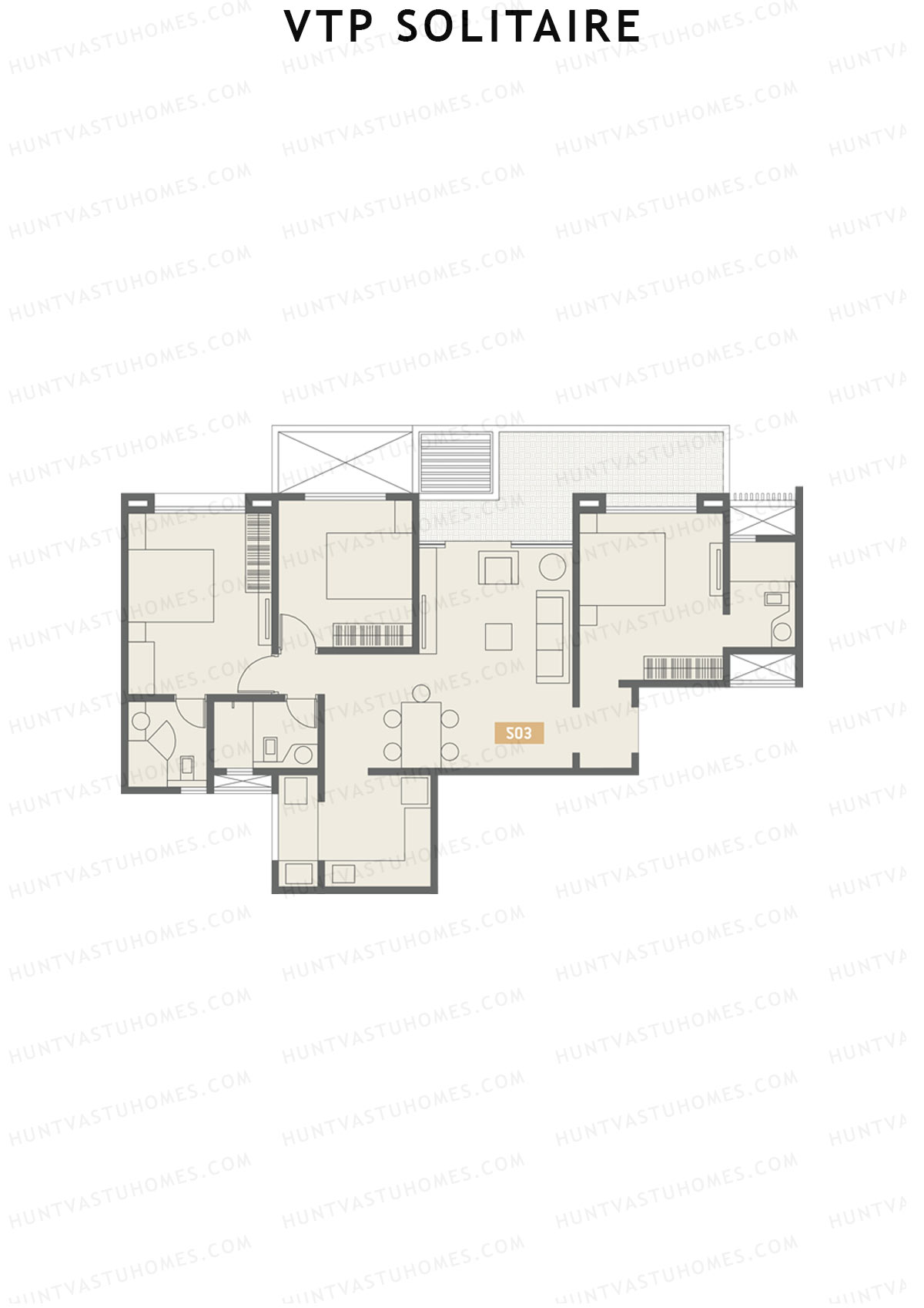 VTP Solitaire Wing A Unit 4 Floor Plan