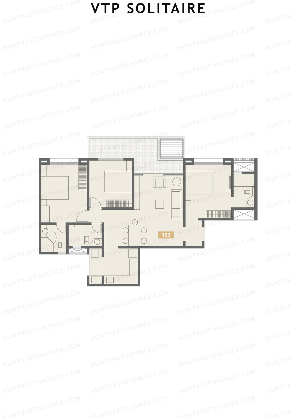 VTP Solitaire Wing A Unit 4 Floor Plan