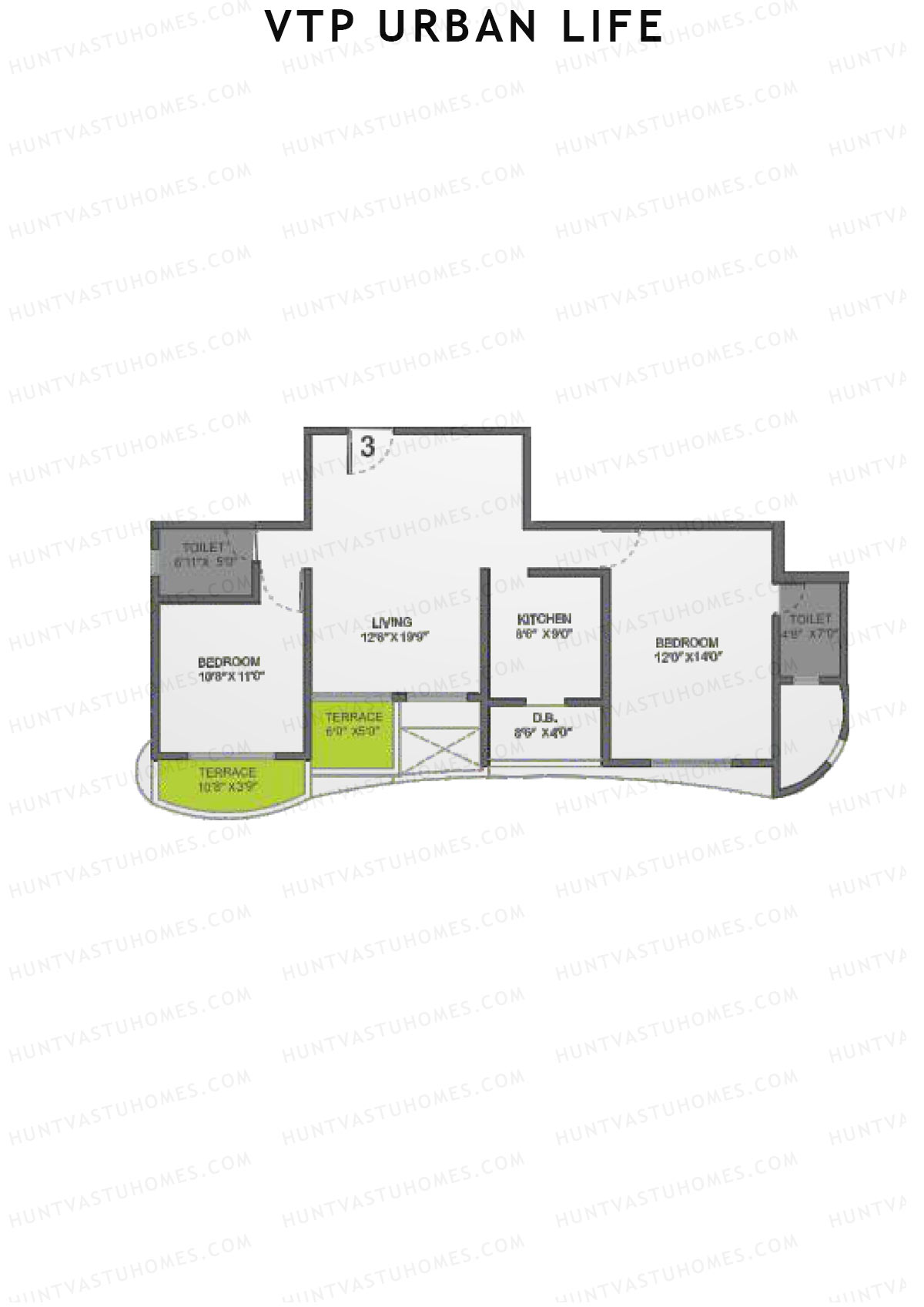 VTP Urban Life Wing C Unit 3 Floor Plan