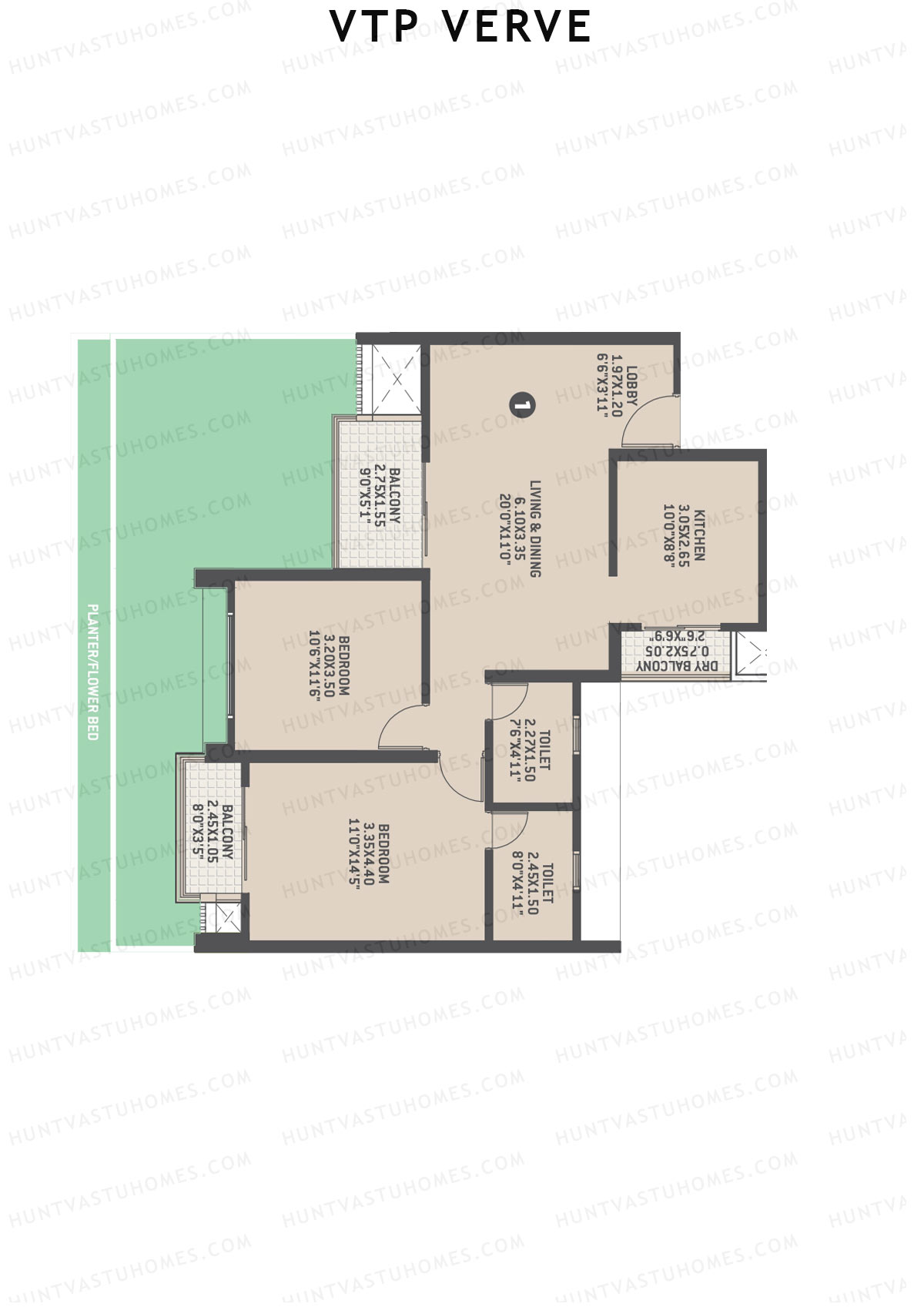 VTP Verve Tower 2 Unit 1 Floor Plan