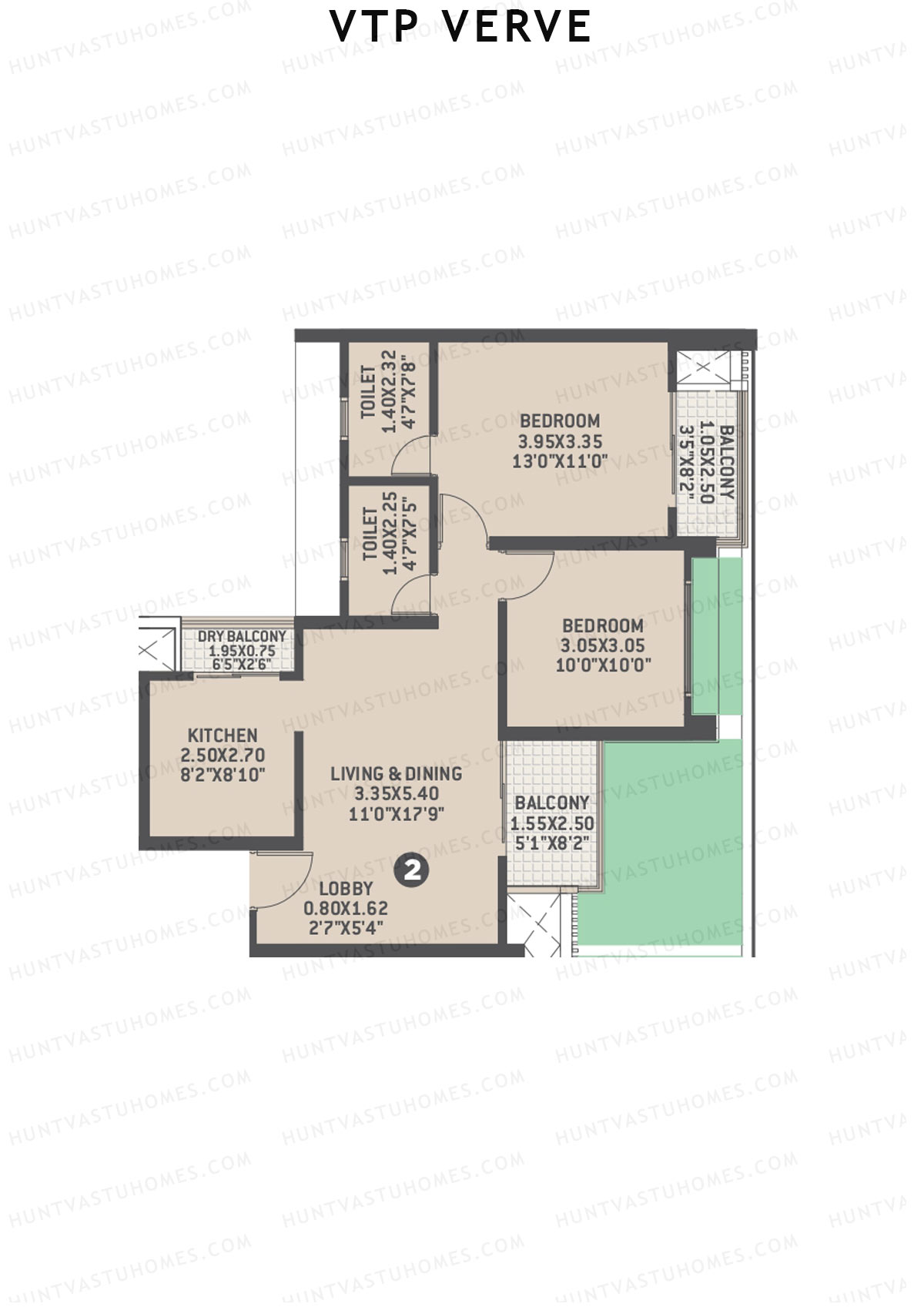 VTP Verve Tower 3 Unit 2 Floor Plan