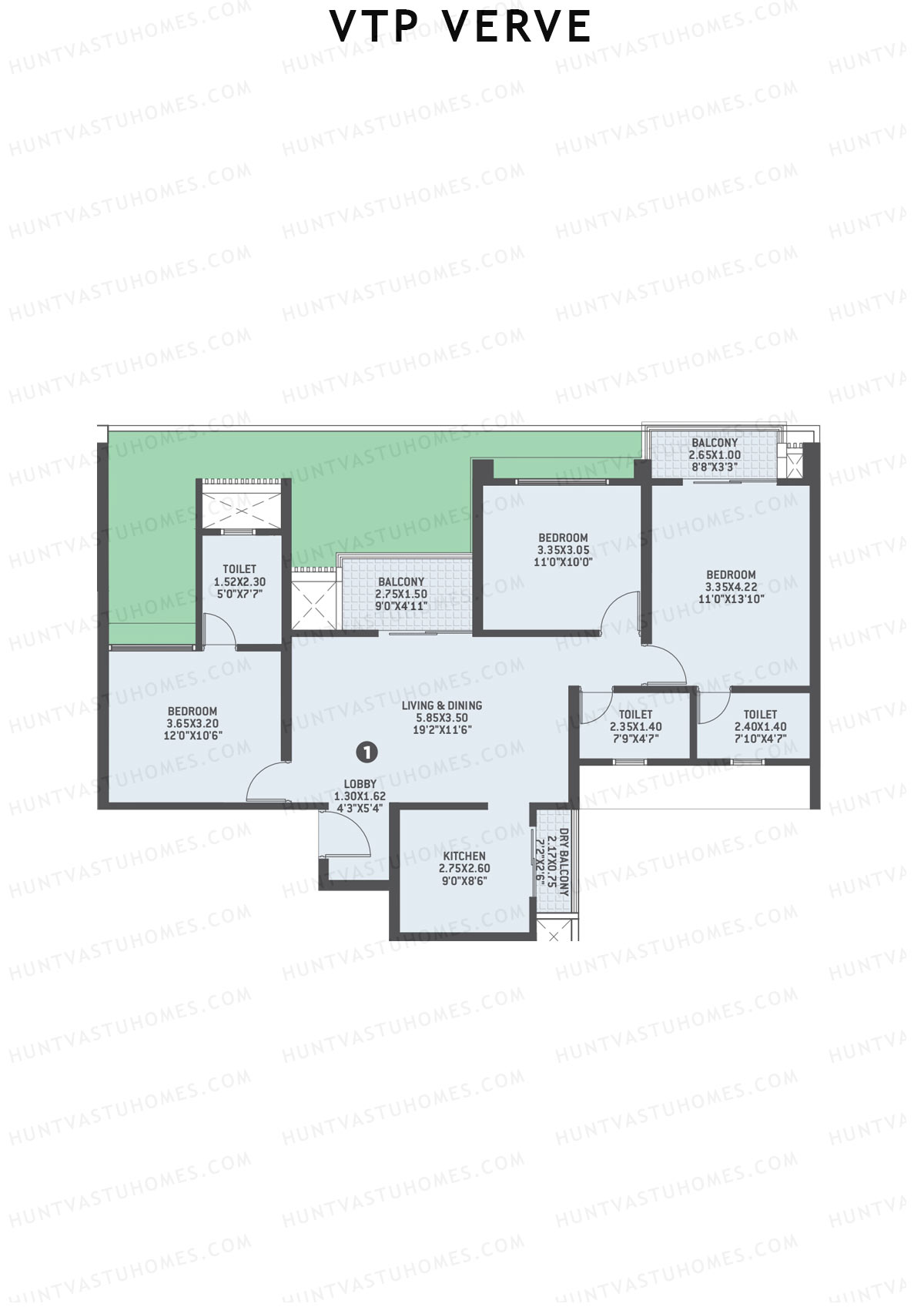 VTP Verve Tower 4 Unit 1 Floor Plan