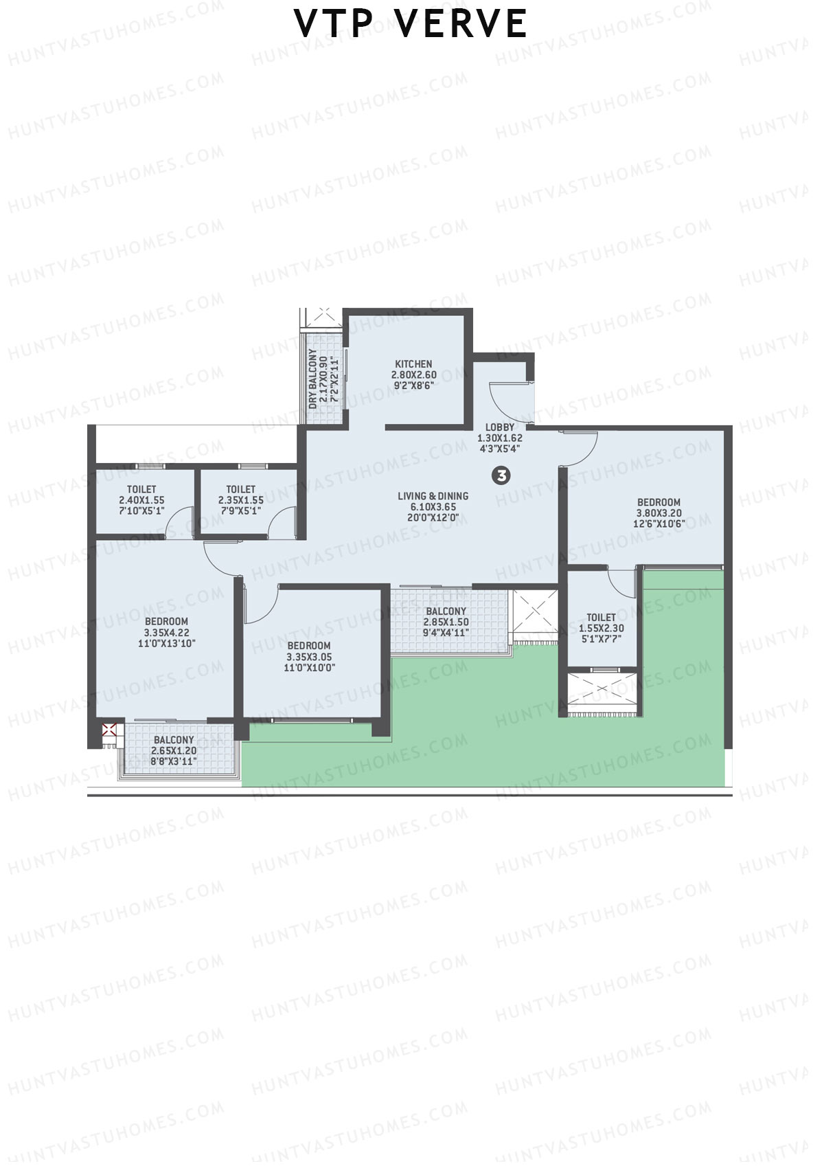 VTP Verve Tower 4 Unit 3 Floor Plan