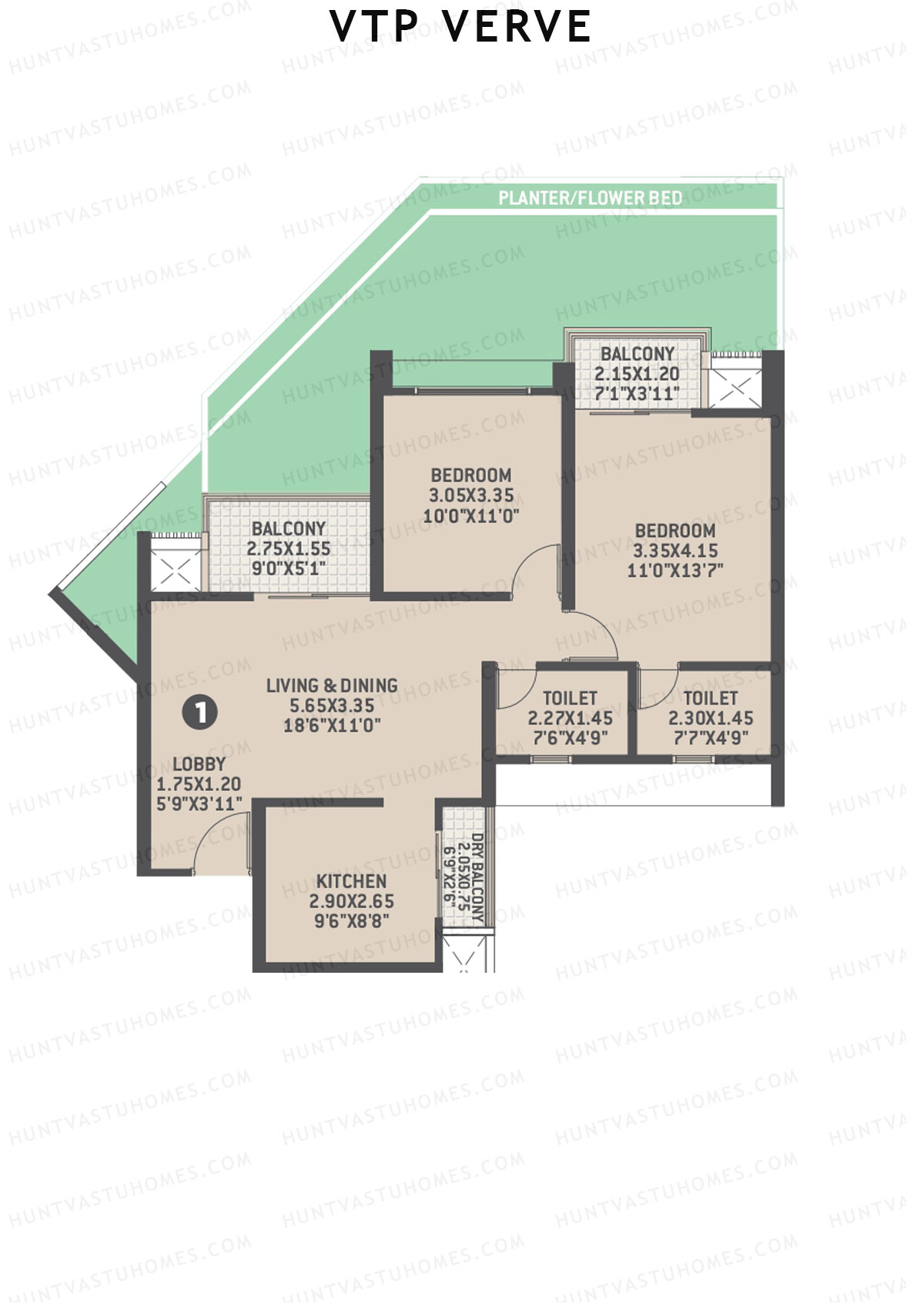 VTP Verve Tower 5 Unit 1 Floor Plan