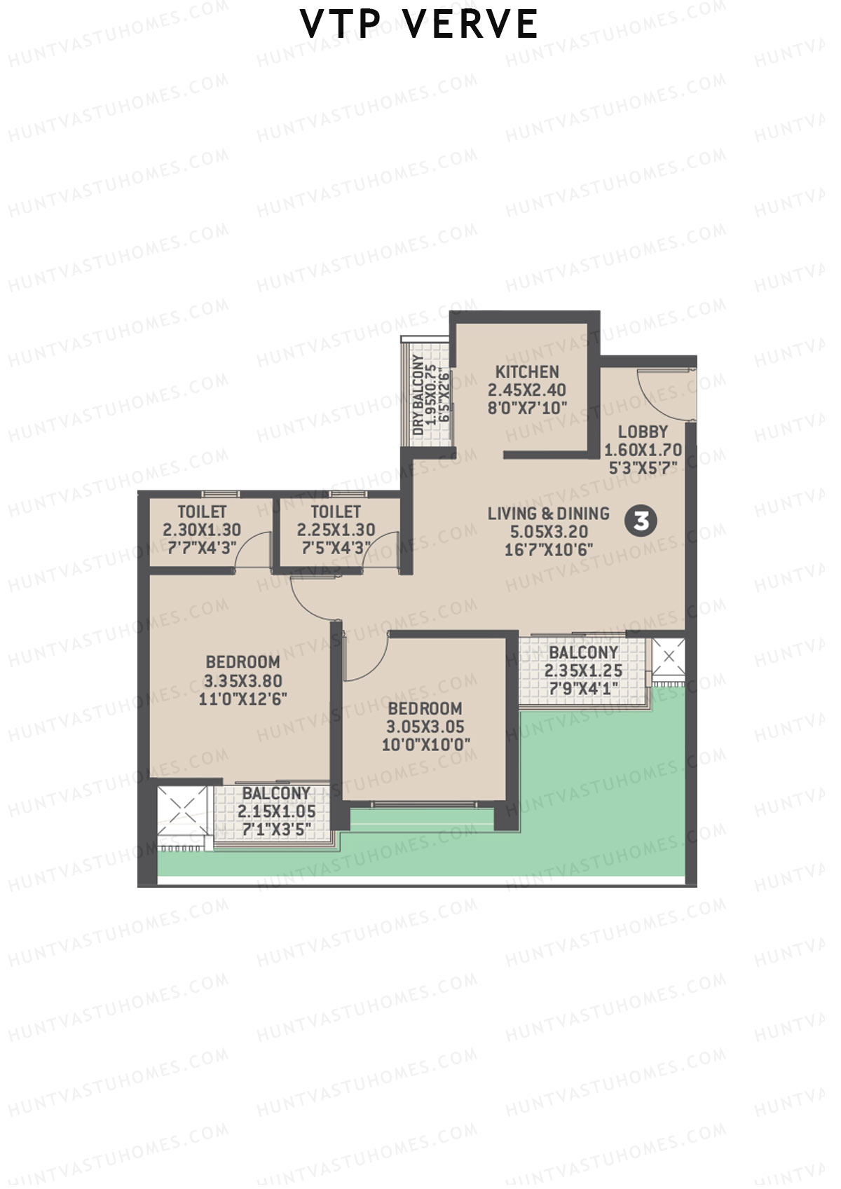 VTP Verve Tower 5 Unit 3 Floor Plan