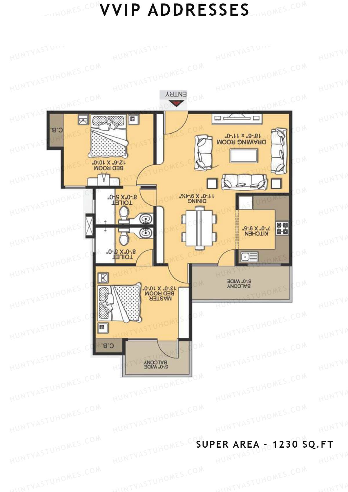 Vvip Addresses Block G Unit 10 (Type E) Floor Plan