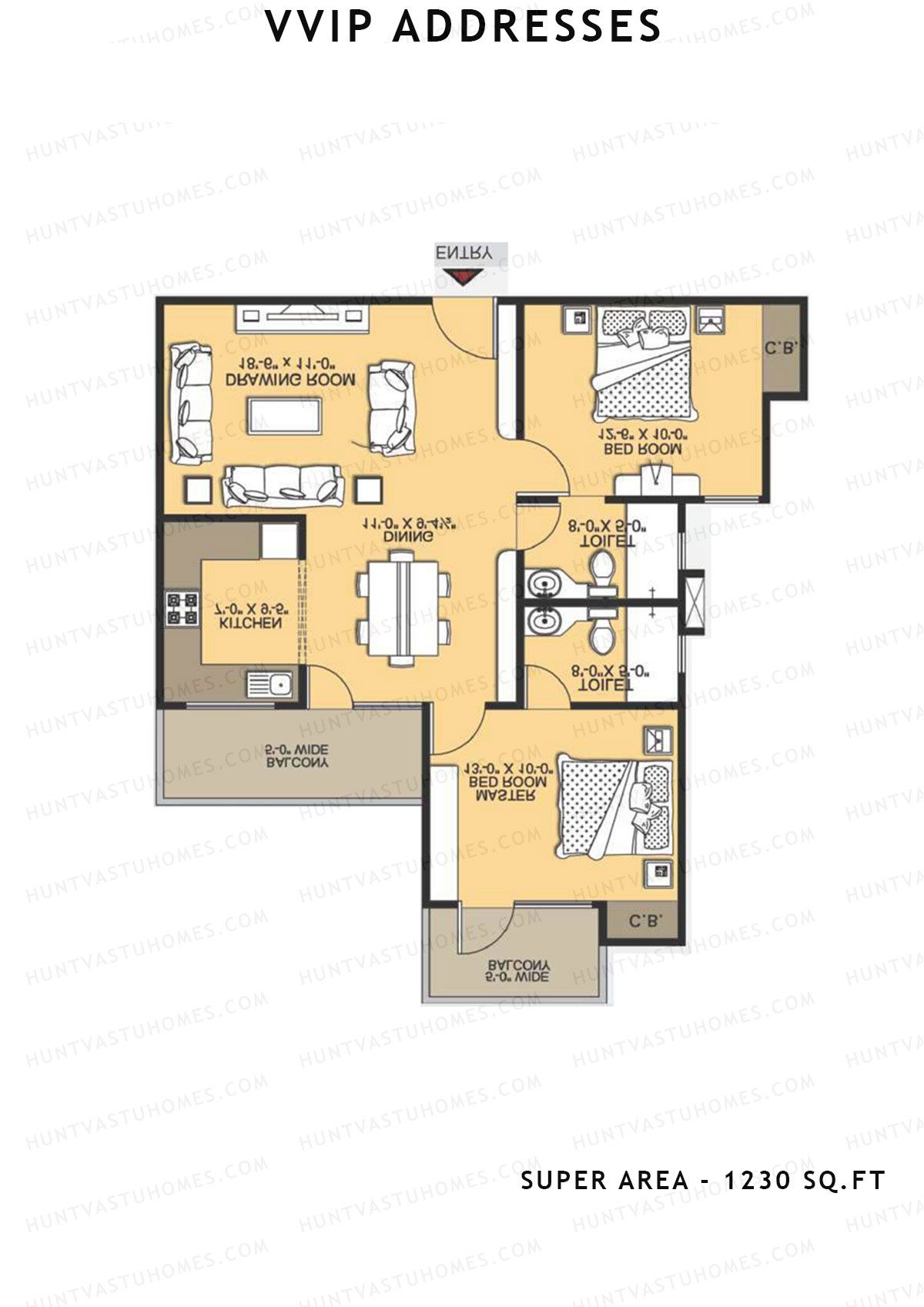 Vvip Addresses Block G Unit 9 (Type E) Floor Plan