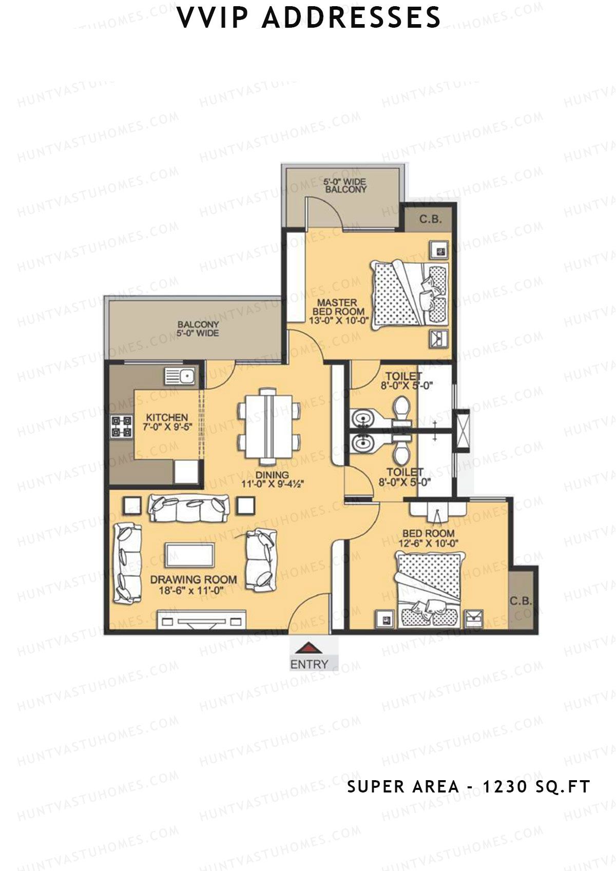 Vvip Addresses Block H Unit 9 (Type E) Floor Plan