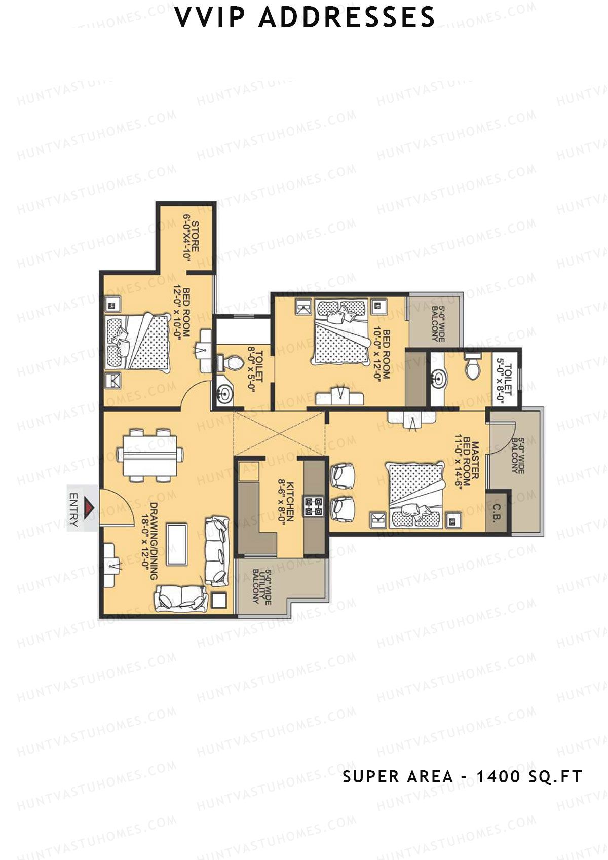 Vvip Addresses Block L Unit 2 (Type D) Floor Plan