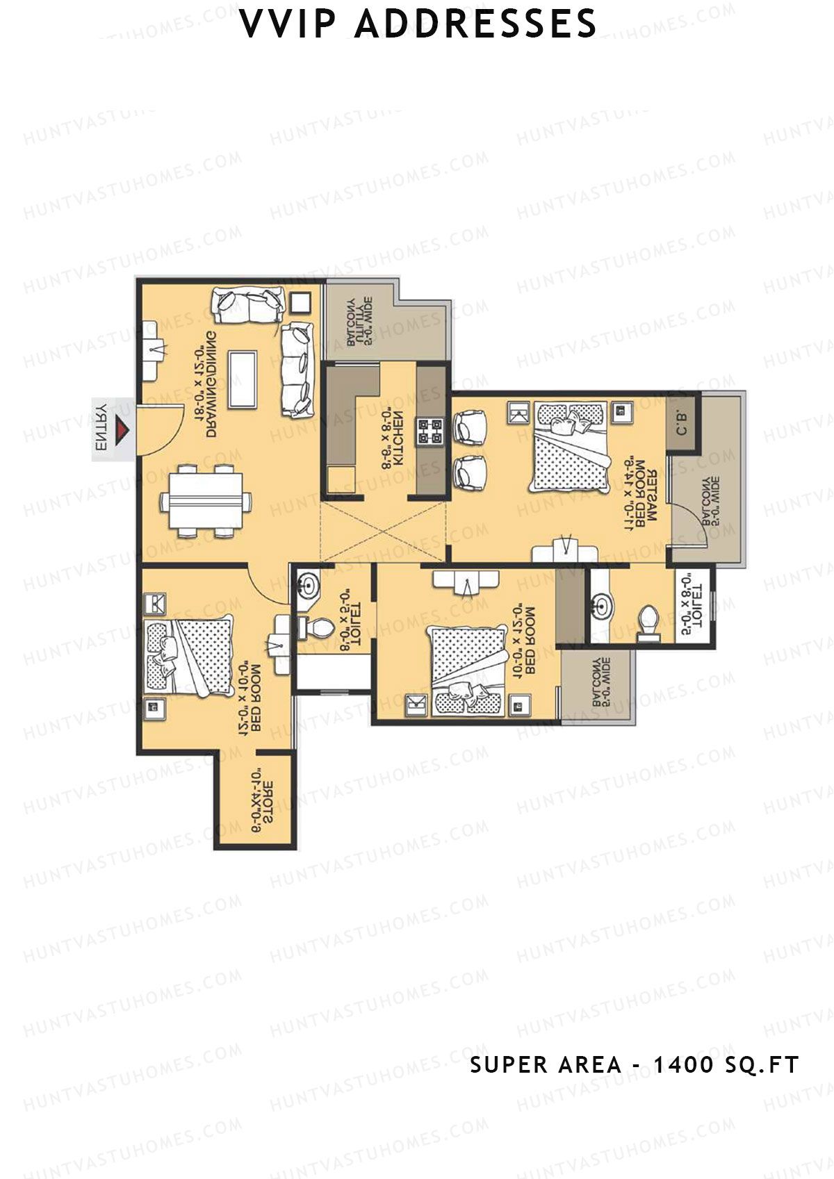 Vvip Addresses Block R Unit 12 (Type D) Floor Plan