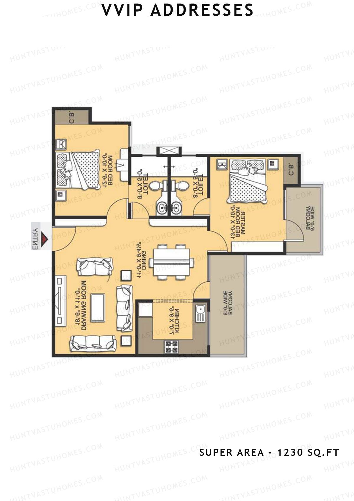 Vvip Addresses Block V Unit 7 (Type E) Floor Plan