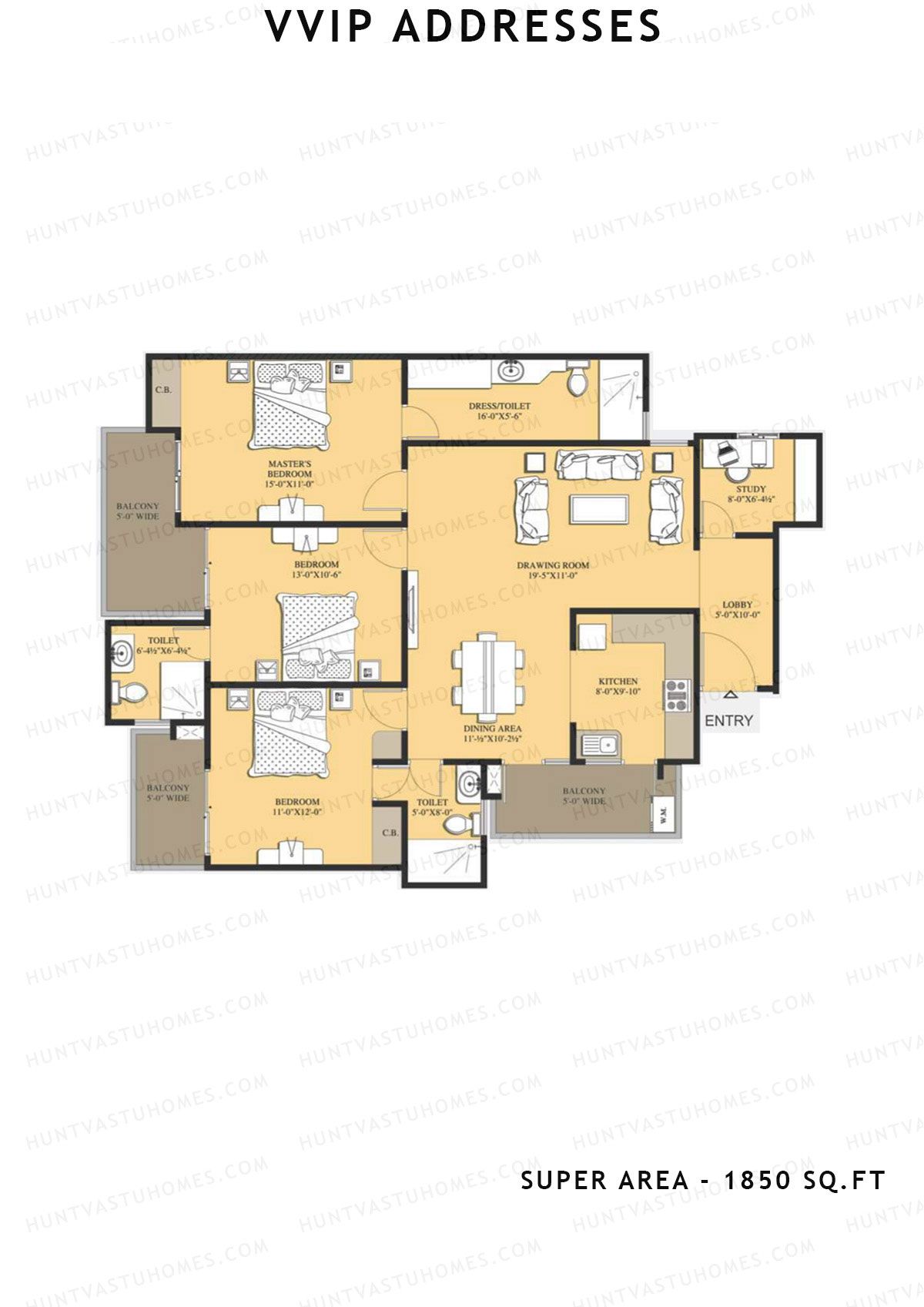 Vvip Addresses Block G Unit 5 (Type C2) Floor Plan