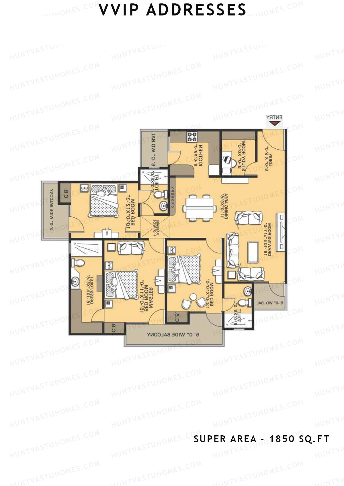 Vvip Addresses Block K Unit 4 (Type C1) Floor Plan