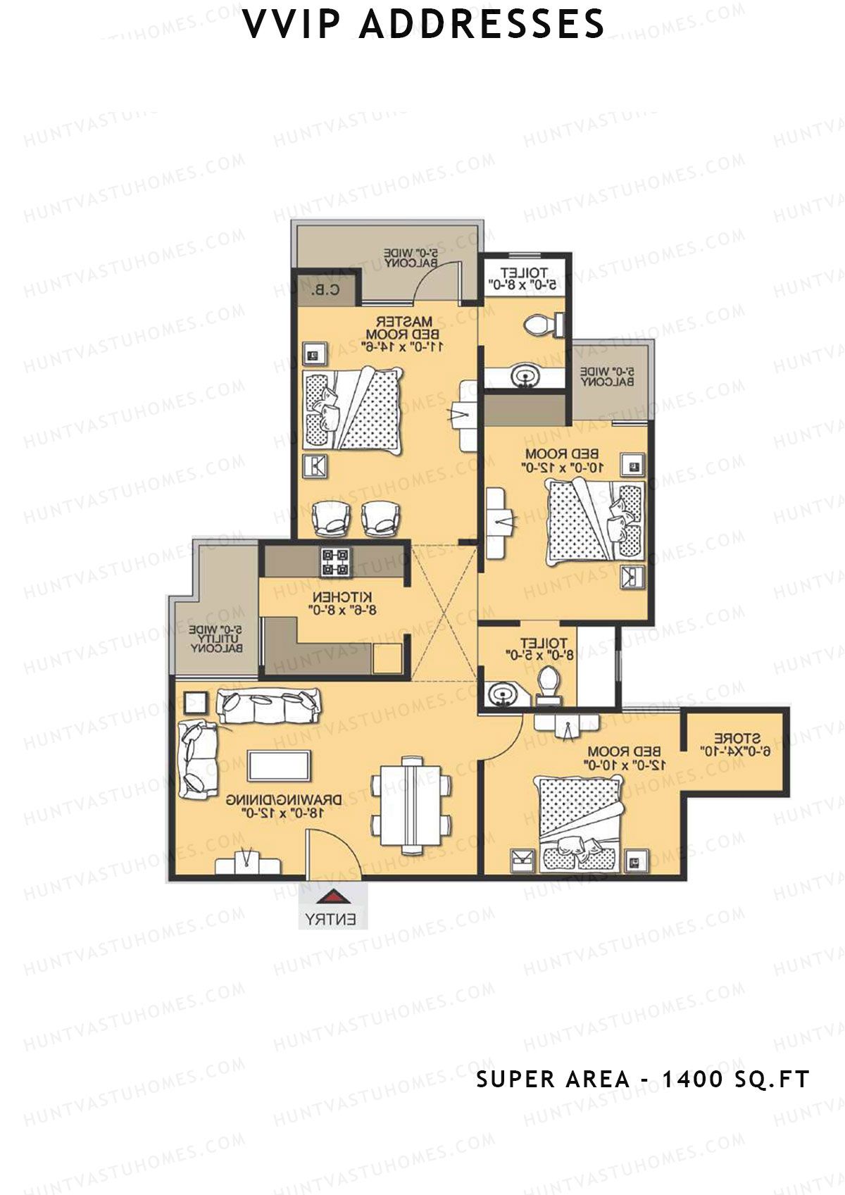 Vvip Addresses Block K Unit 6 (Type D) Floor Plan