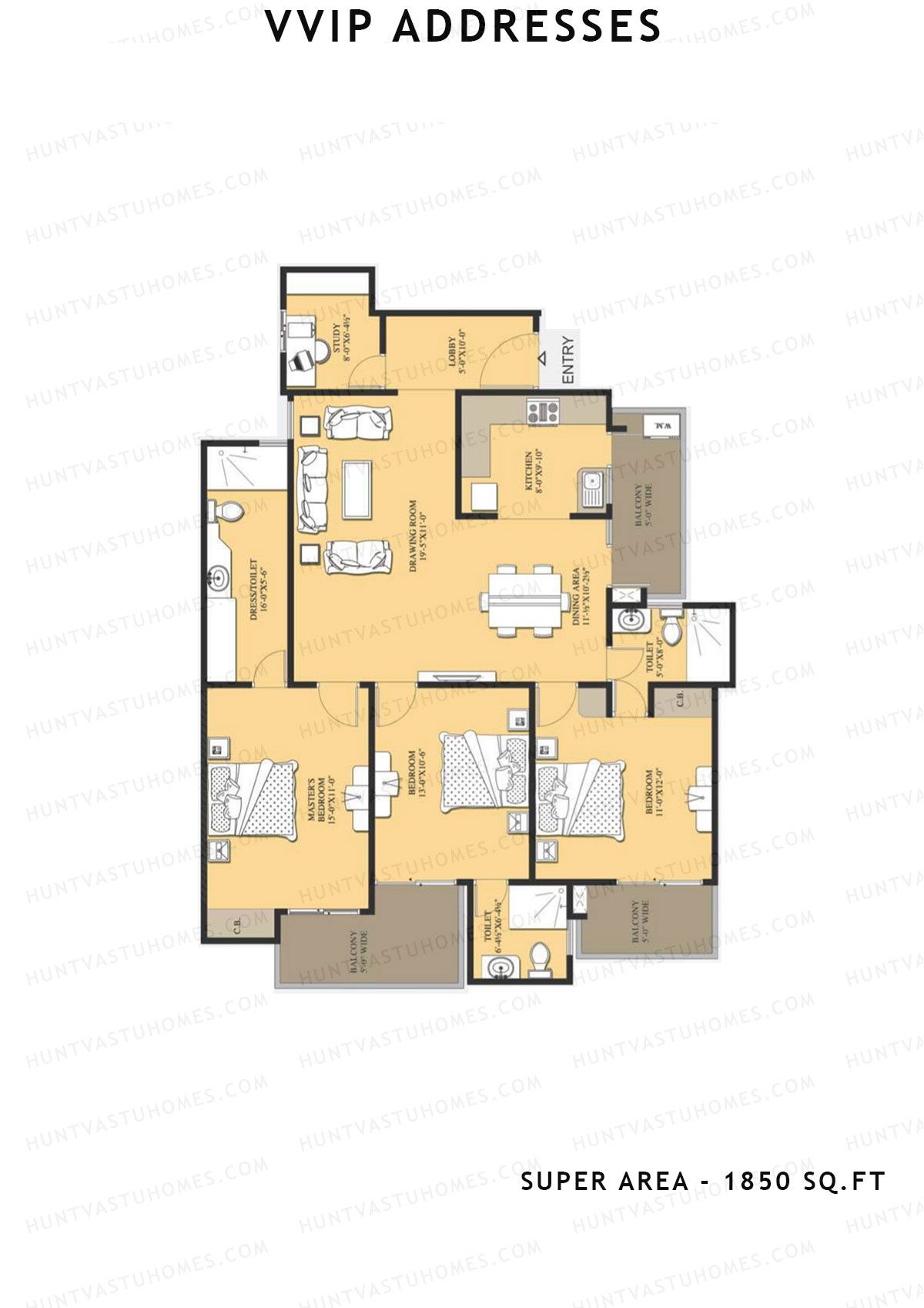 Vvip Addresses Block P Unit 3 (Type C2) Floor Plan