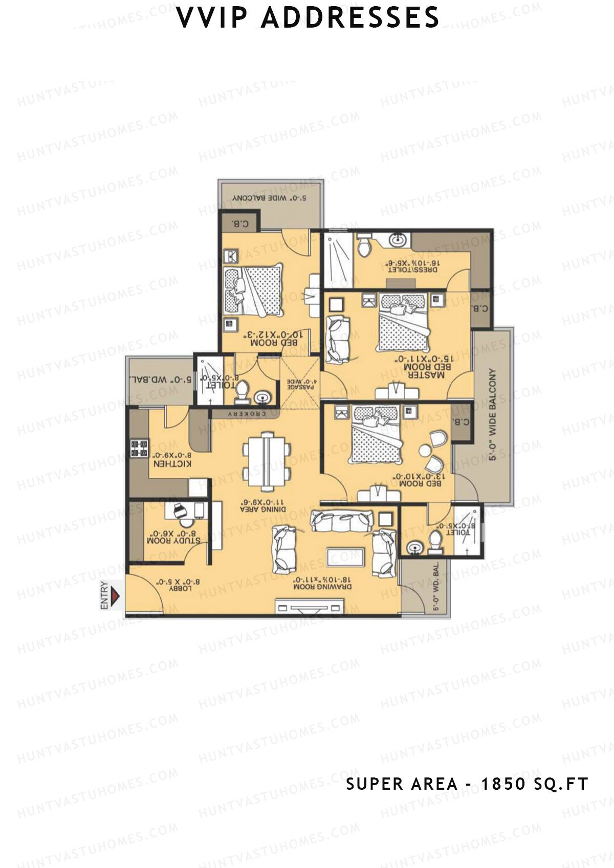Vvip Addresses Block R Unit 11 (Type C1) Floor Plan