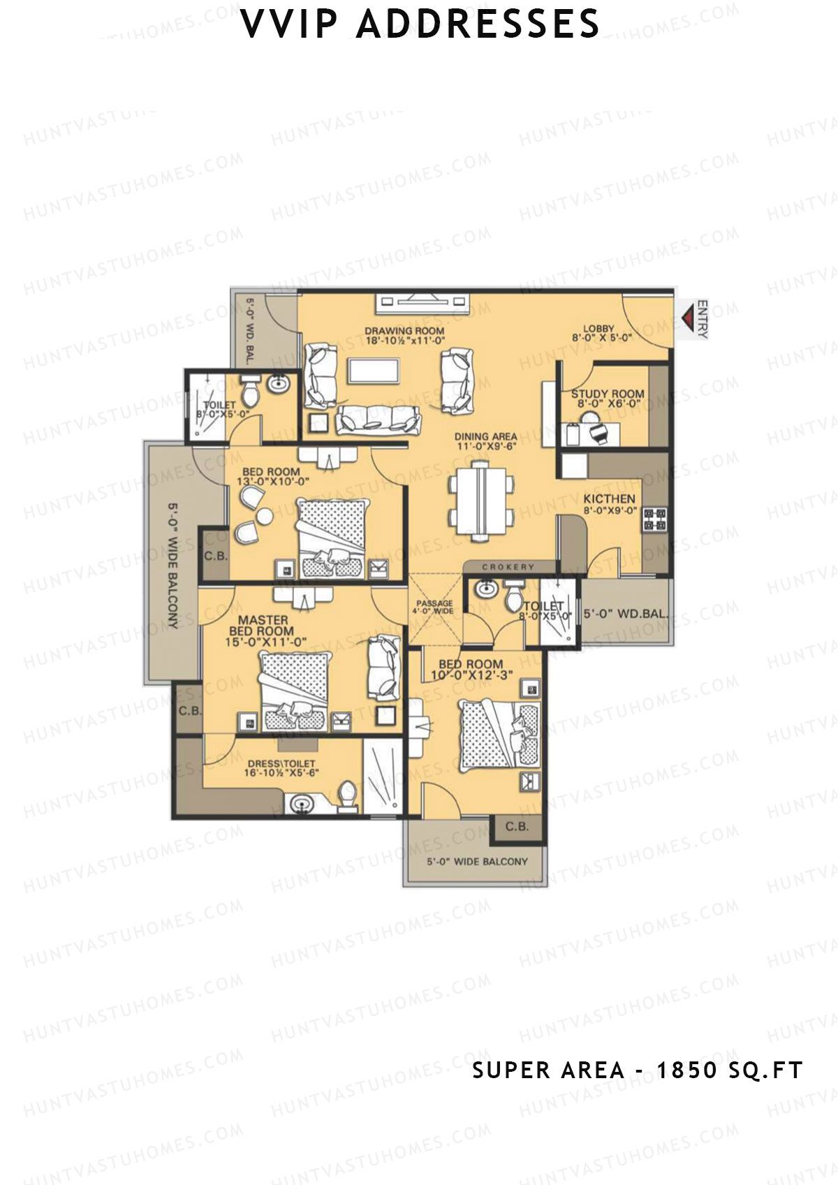 Vvip Addresses Block V Unit 1 (Type C1) Floor Plan