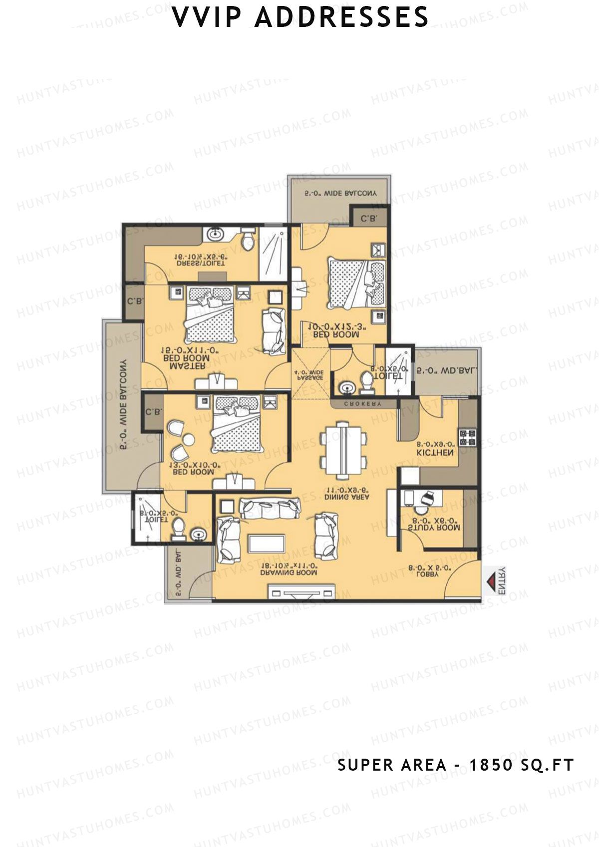 Vvip Addresses Block V Unit 2 (Type C1) Floor Plan