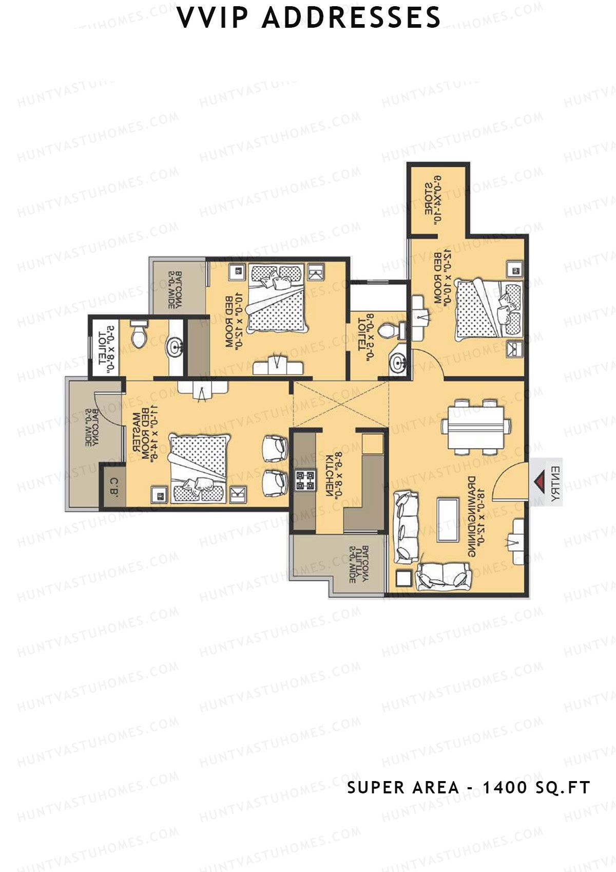 Vvip Addresses Block V Unit 4 (Type D) Floor Plan