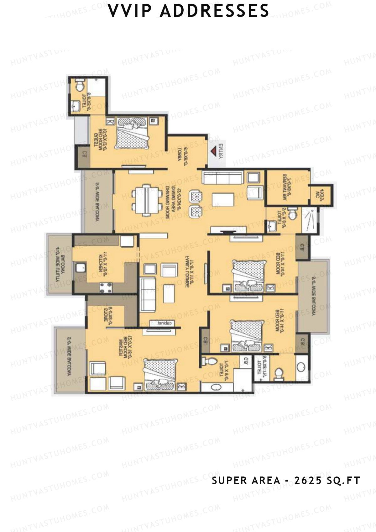 Vvip Addresses Block A Unit 1 (Type A) Floor Plan