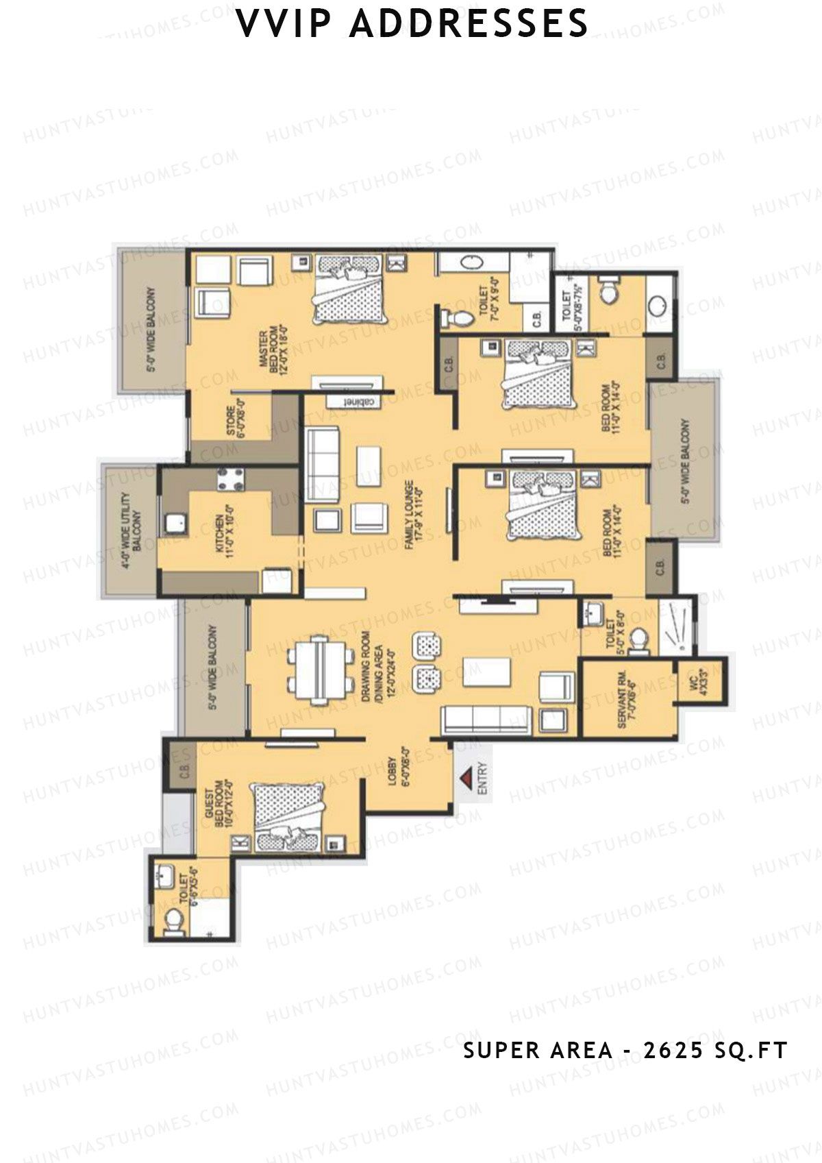 Vvip Addresses Block C Unit 2 (Type A) Floor Plan