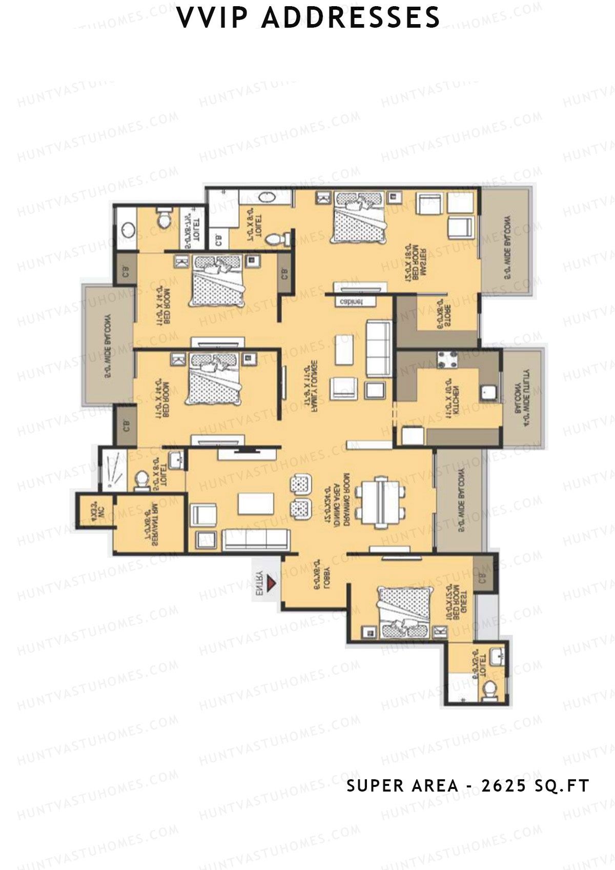 Vvip Addresses Block E Unit 2 (Type A) Floor Plan