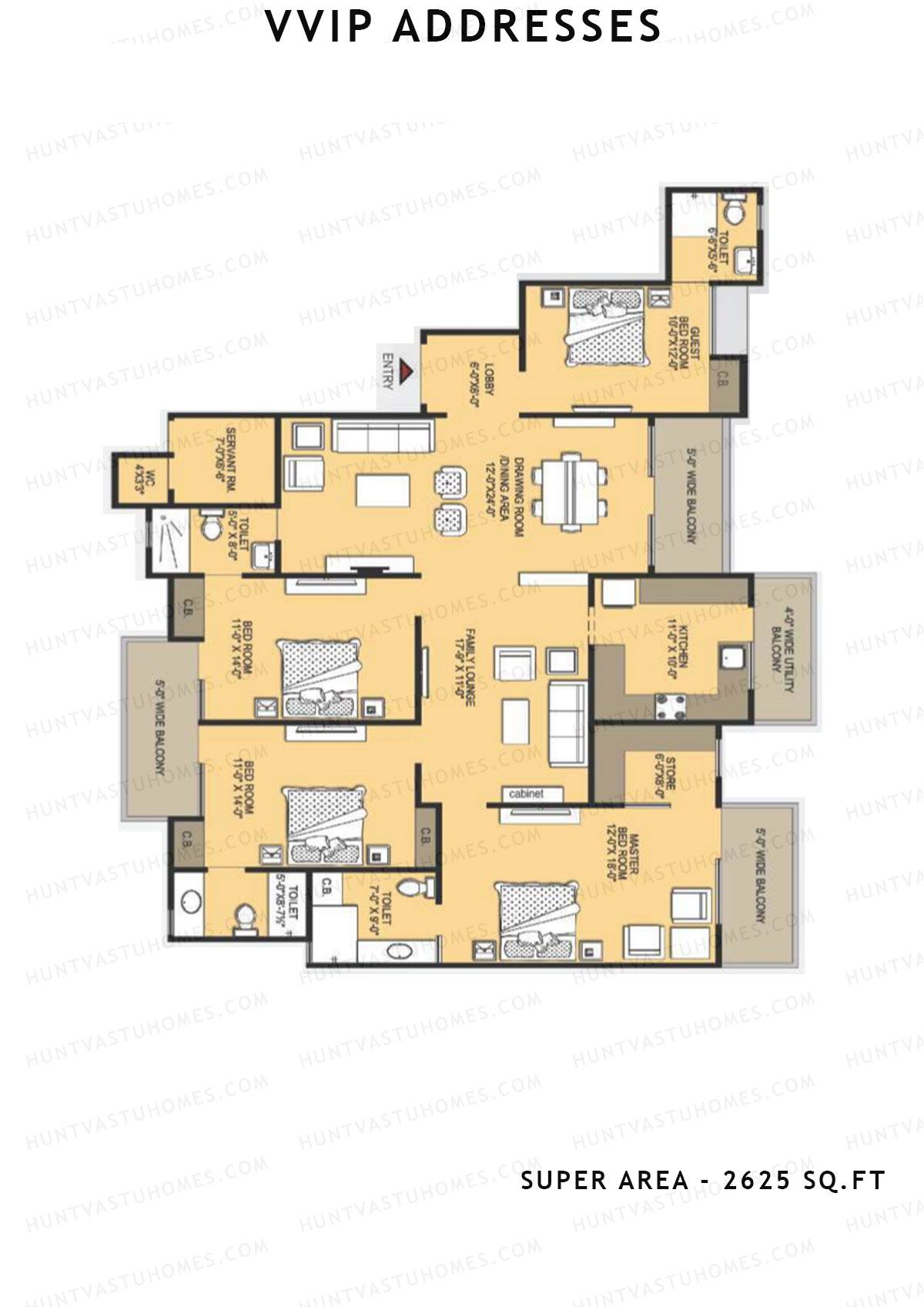 Vvip Addresses Block F Unit 1 (Type A) Floor Plan