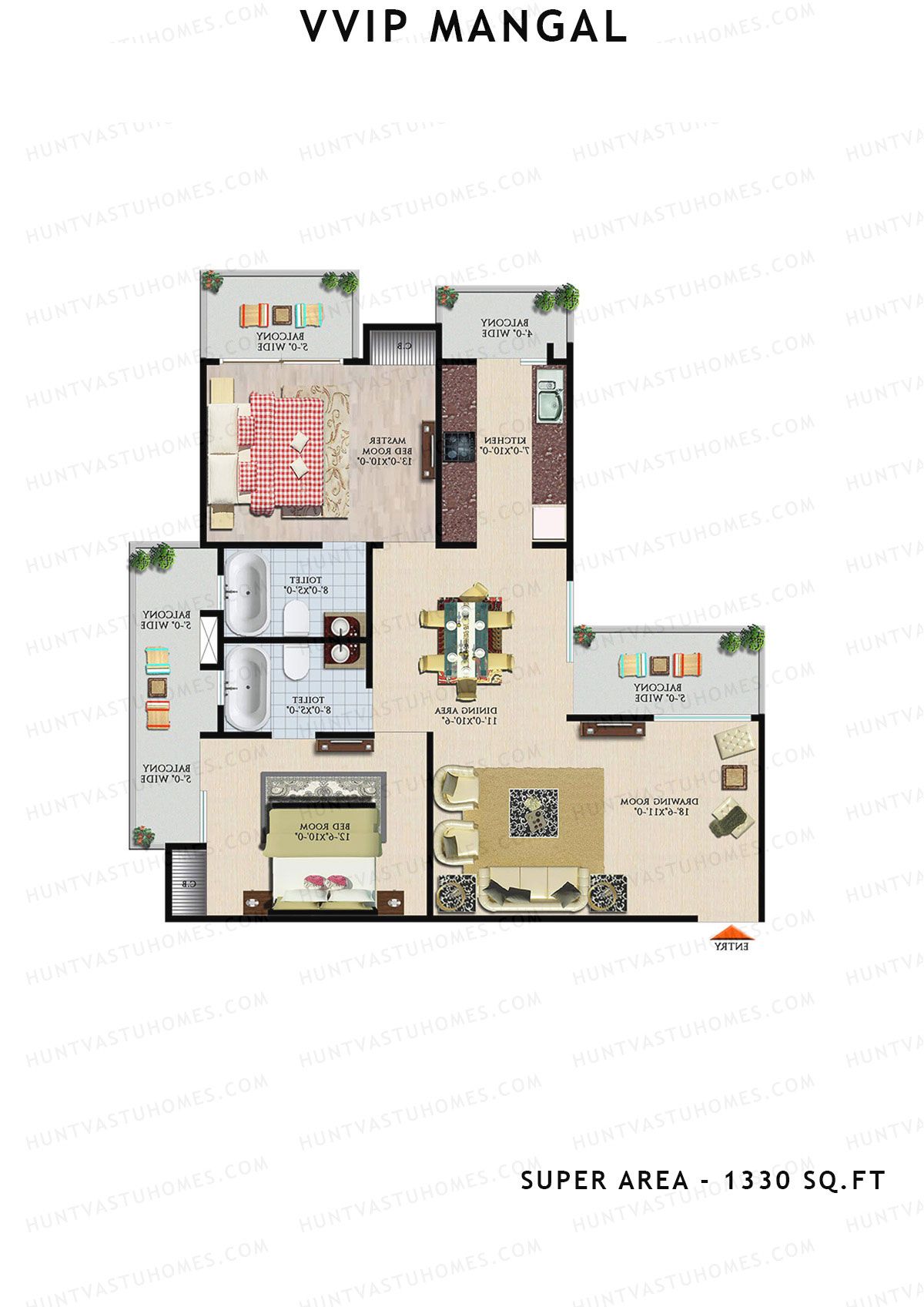 Vvip Mangal Block B Unit 4 Floor Plan