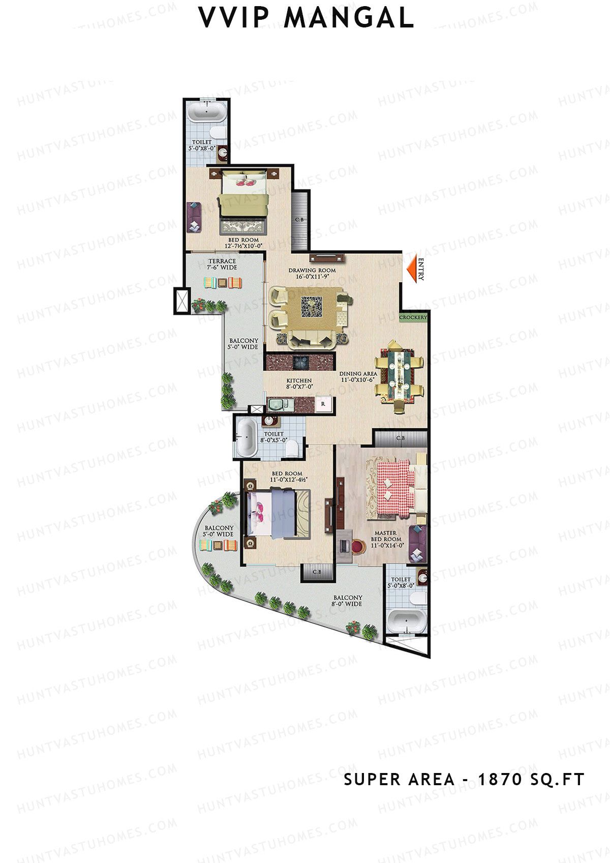 Vvip Mangal Block B Unit 2 Floor Plan