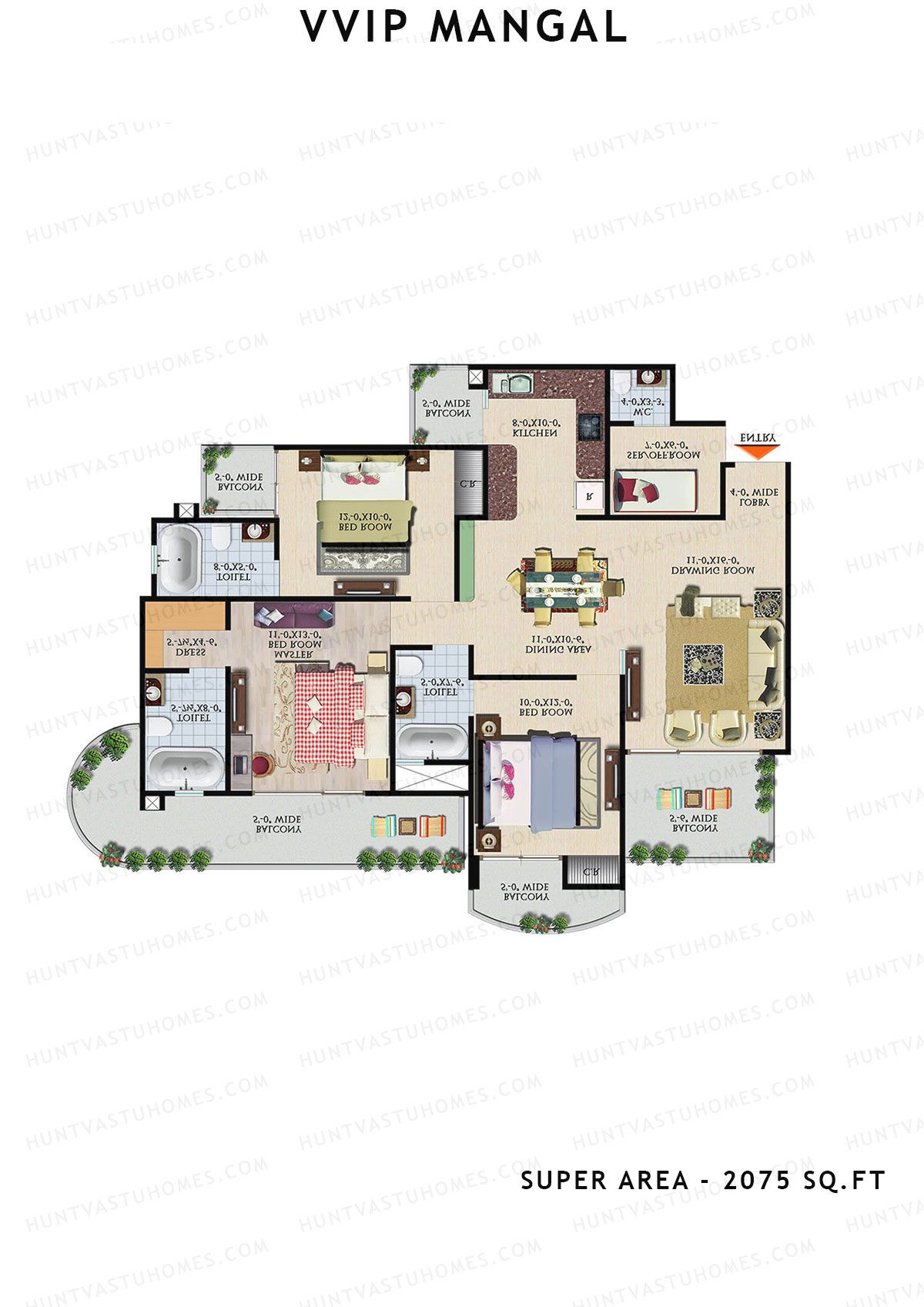 Vvip Mangal Block B Unit 3 Floor Plan