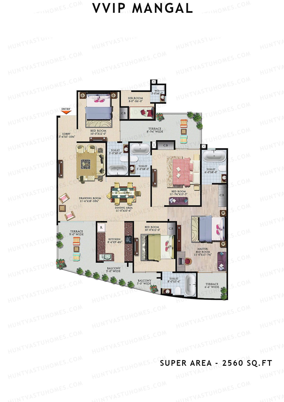 Vvip Mangal Block B Unit 1 Floor Plan