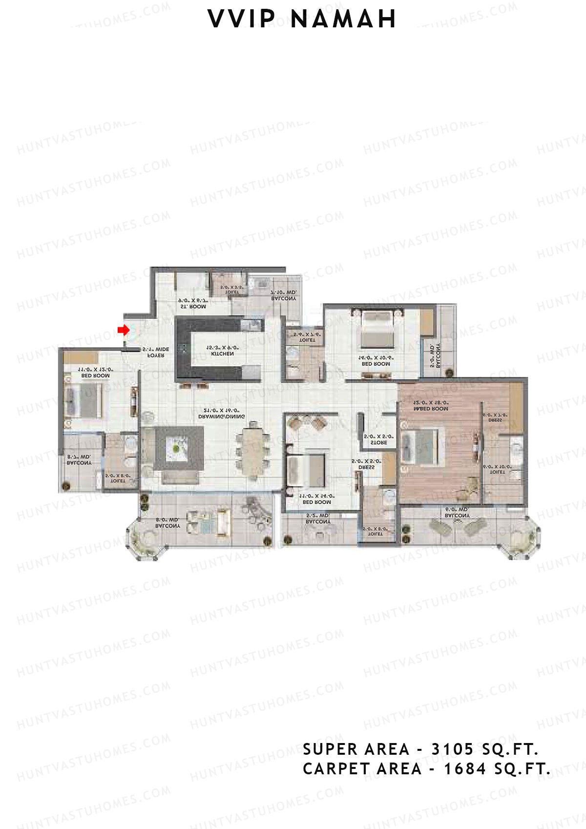 Vvip Namah Tower A Unit 2 Floor Plan