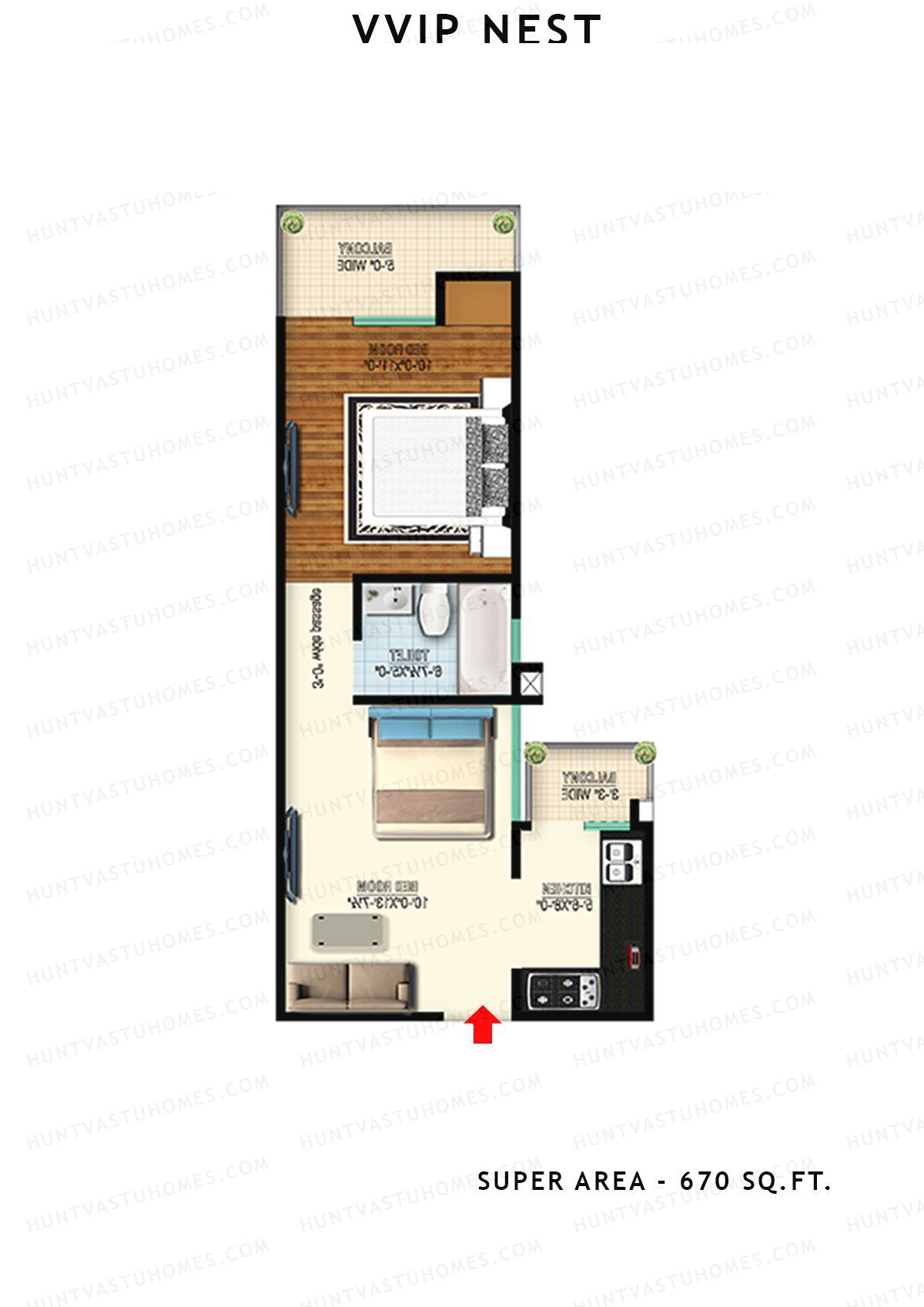 Vvip Nest Tower 1 Unit 2, 4, 6 (TYPE 1) Floor Plan