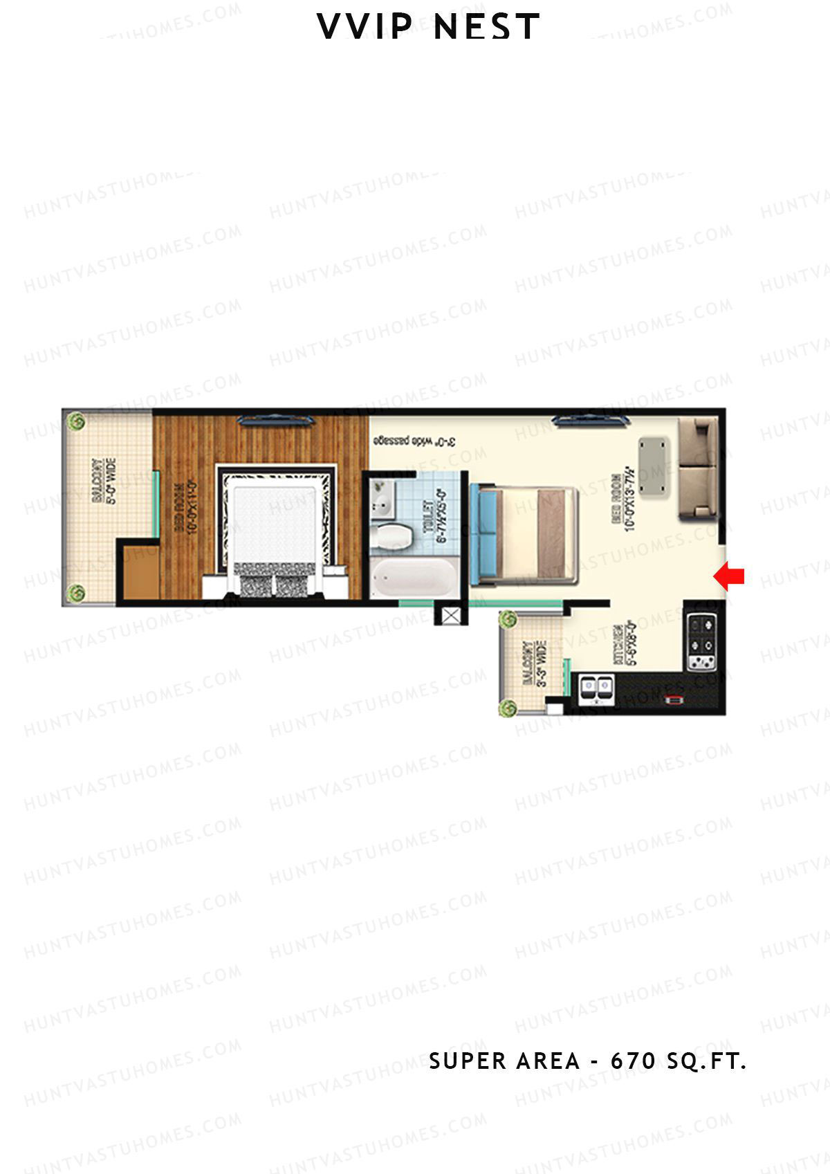 Vvip Nest Tower 1 Unit 8, 10 (TYPE 1) Floor Plan