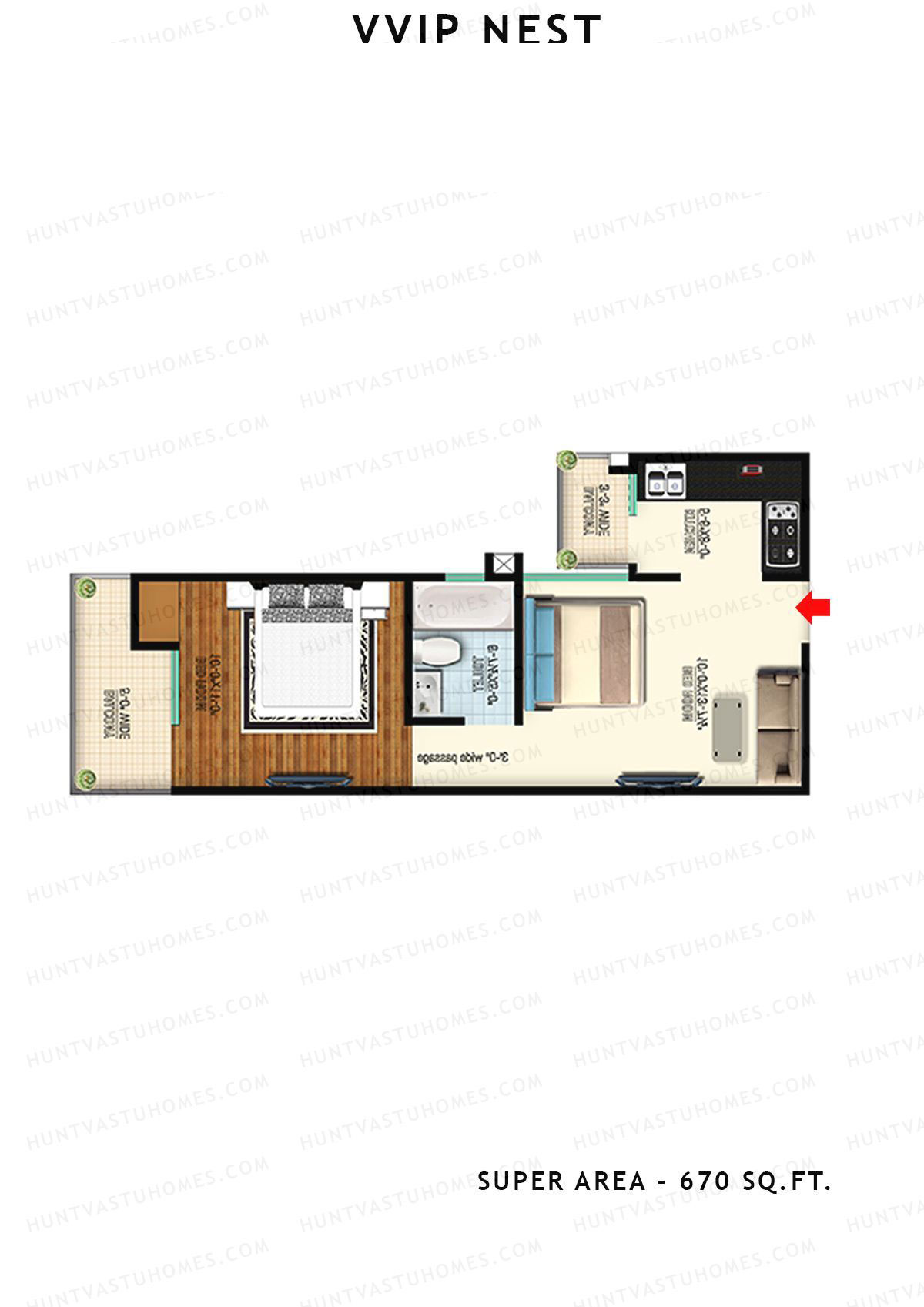 Vvip Nest Tower 1 Unit 9, 11 (TYPE 1) Floor Plan