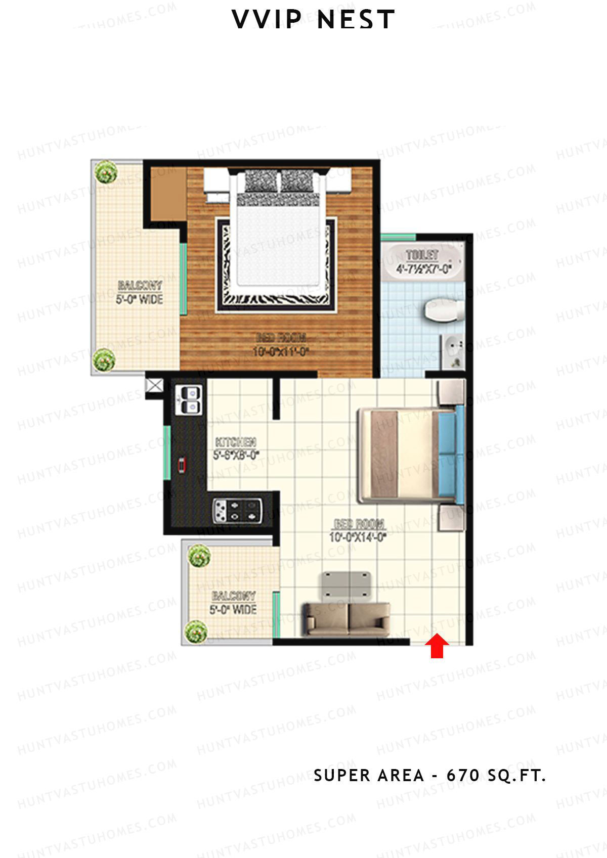 Vvip Nest Tower 1 Unit 7 (Type 2) Floor Plan