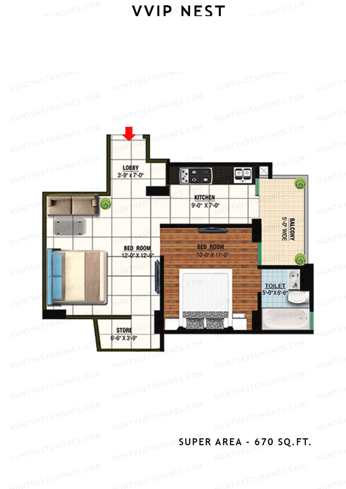 Vvip Nest Tower 1 Unit 14 (Type 4) Floor Plan