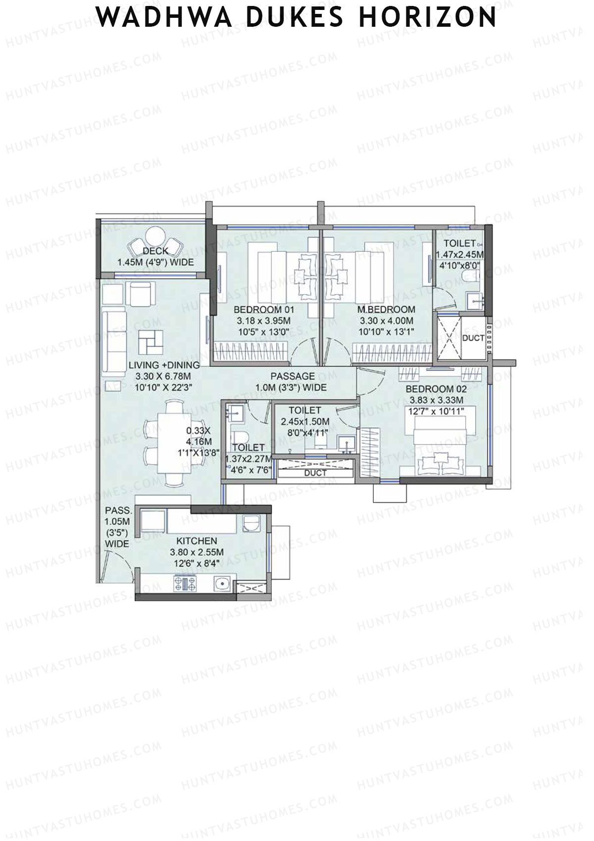 Wadhwa Dukes Horizon Wing B Unit 2 Floor Plan