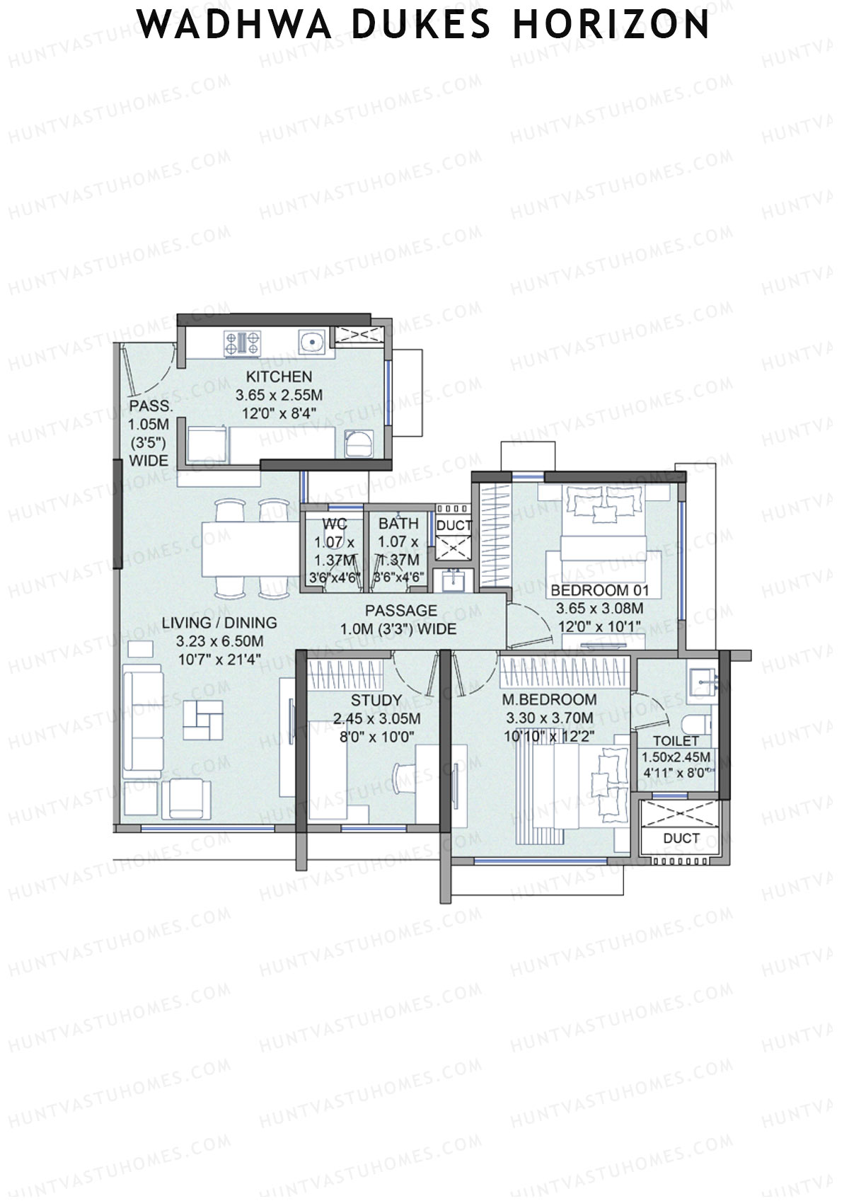 Wadhwa Dukes Horizon Wing B Unit 4 Floor Plan