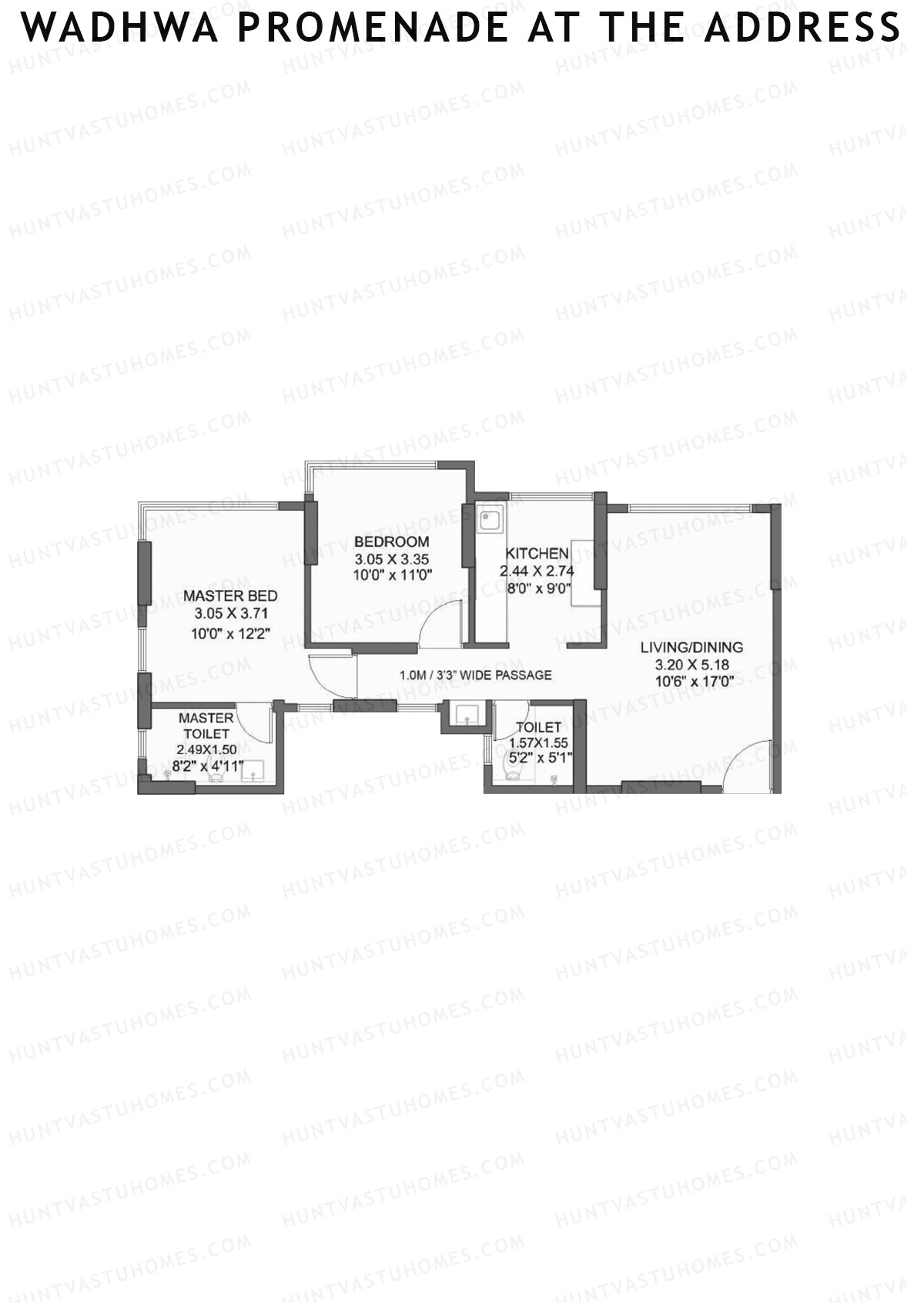 Wadhwa Promenade at The Address Tower 4 Unit 1 Floor Plan