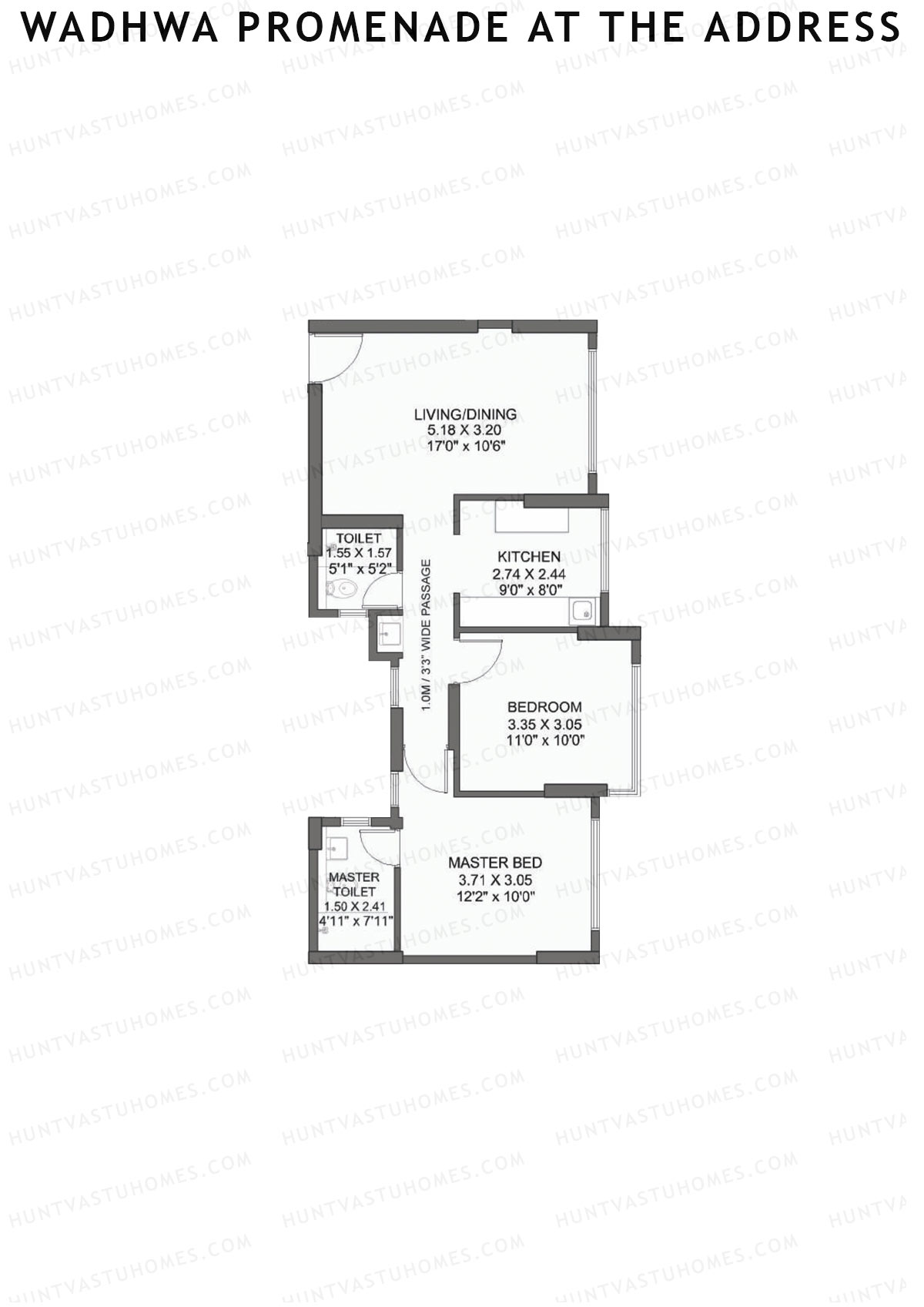 Wadhwa Promenade at The Address Tower 4 Unit 3 Floor Plan