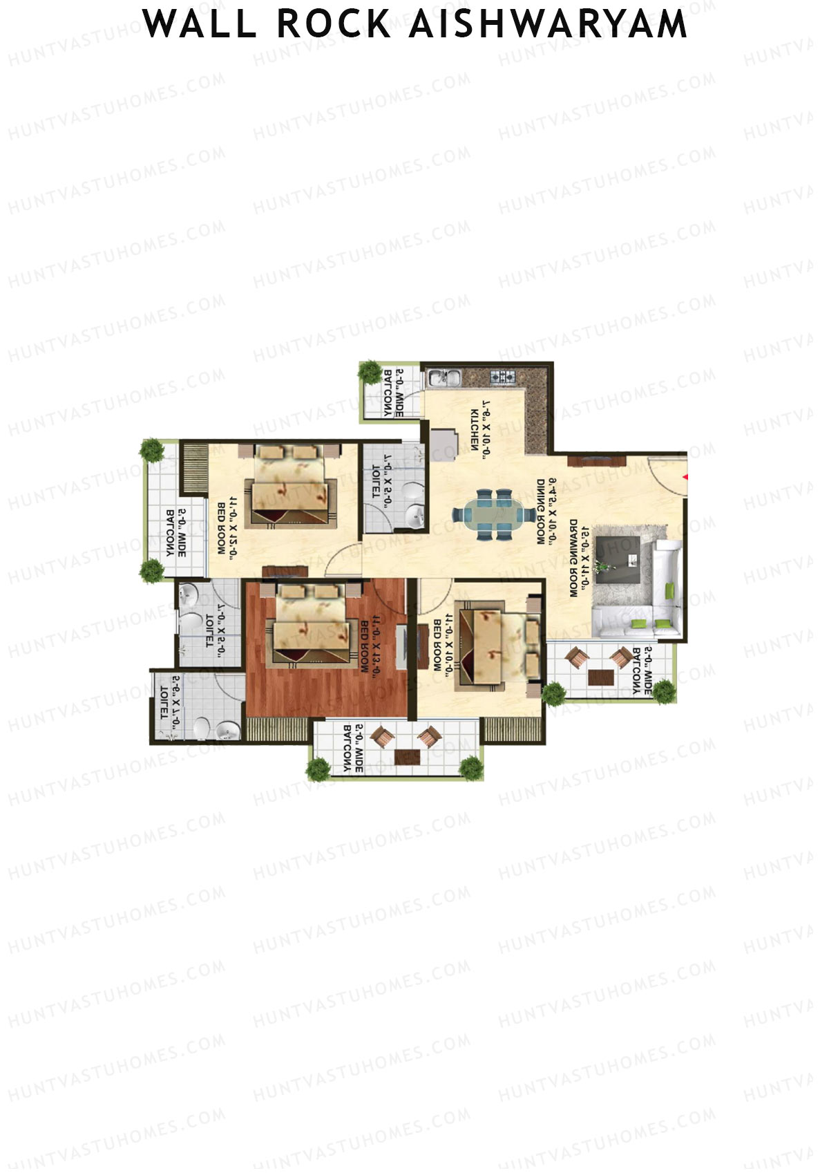 Wall Rock Aishwaryam Tower A Unit 2 Floor Plan