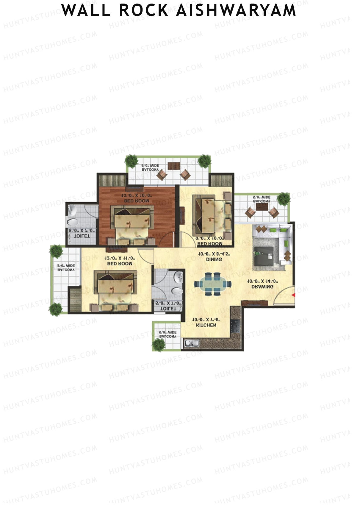 Wall Rock Aishwaryam Tower A Unit 3 Floor Plan