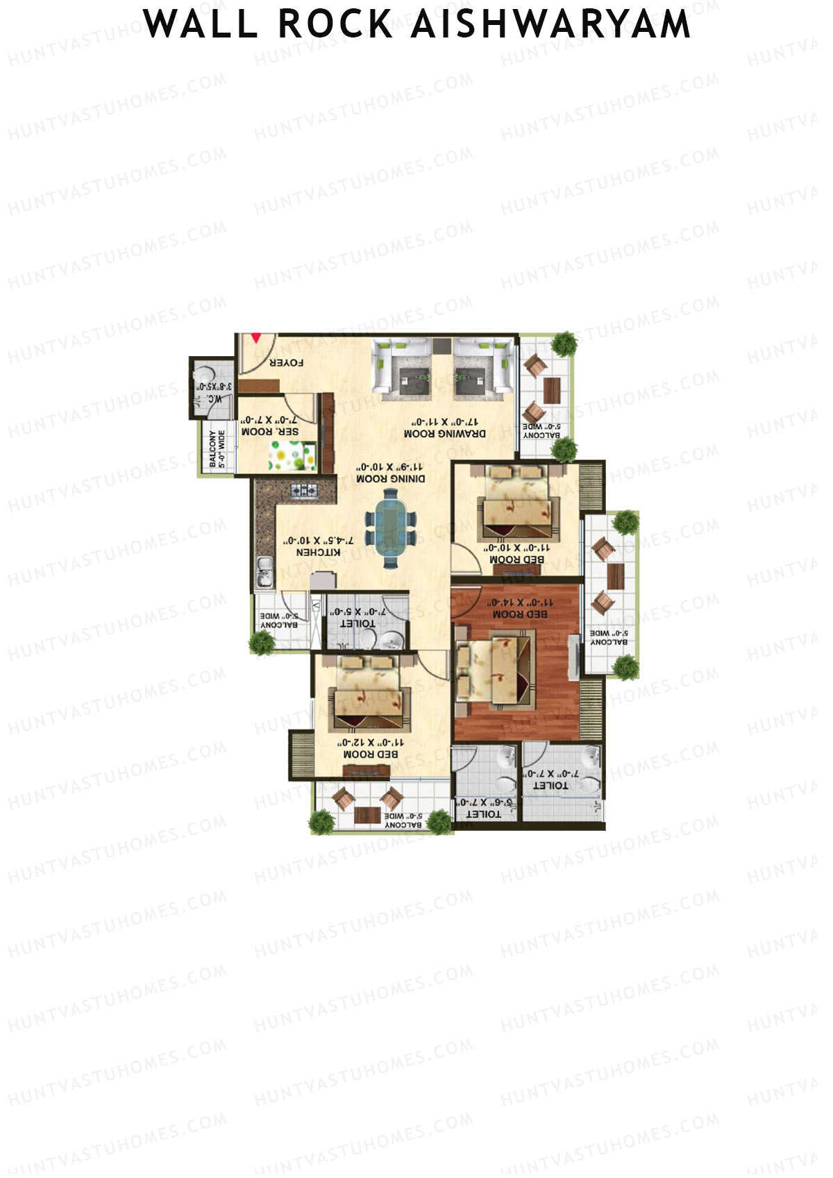 Wall Rock Aishwaryam Tower A Unit 4 Floor Plan