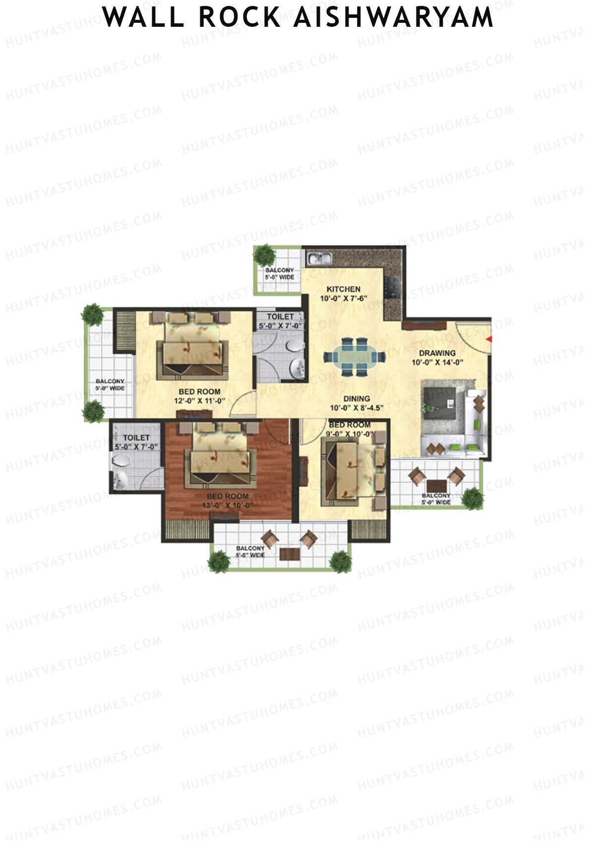 Wall Rock Aishwaryam Tower B Unit 2 Floor Plan