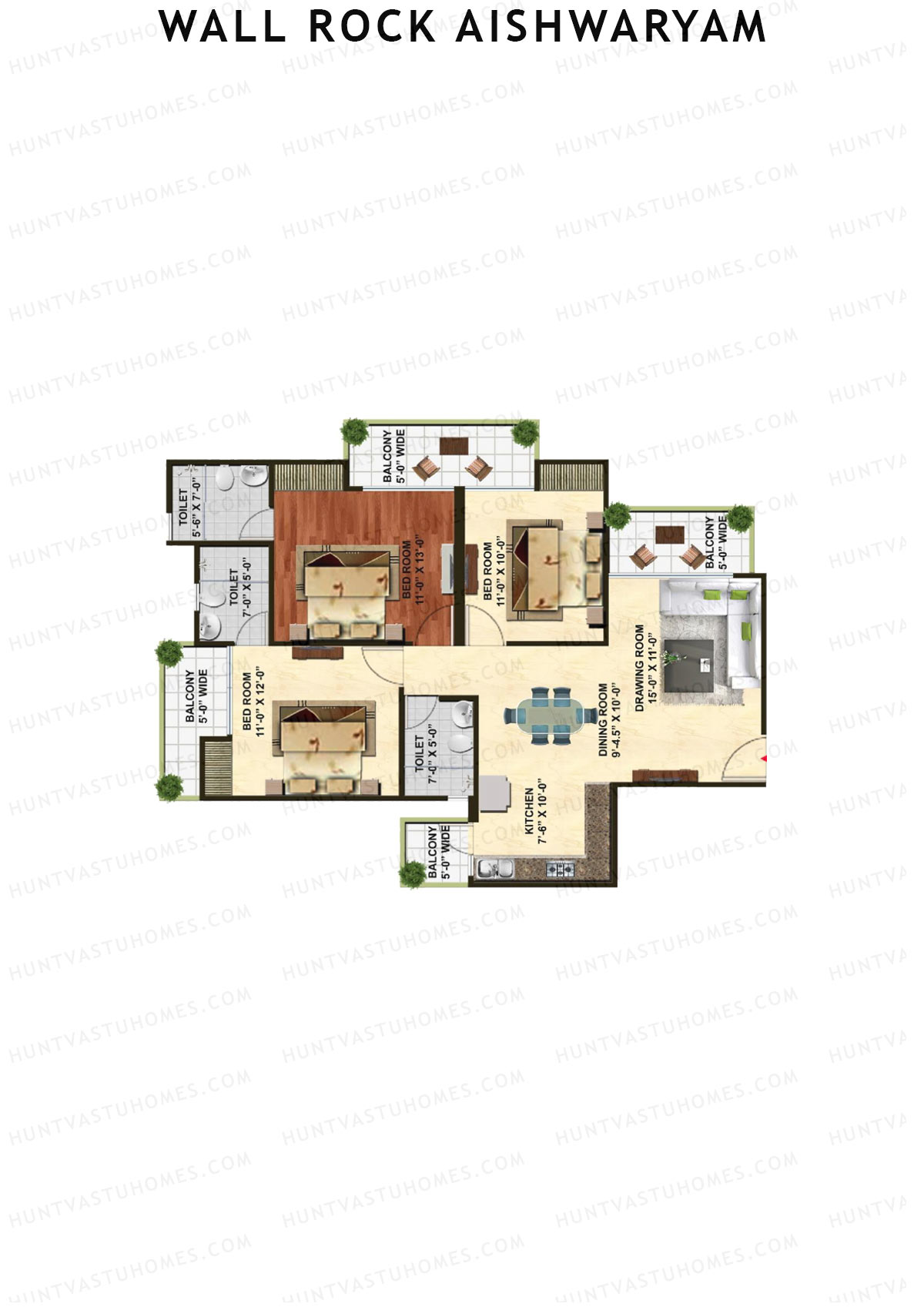 Wall Rock Aishwaryam Tower B Unit 3 Floor Plan