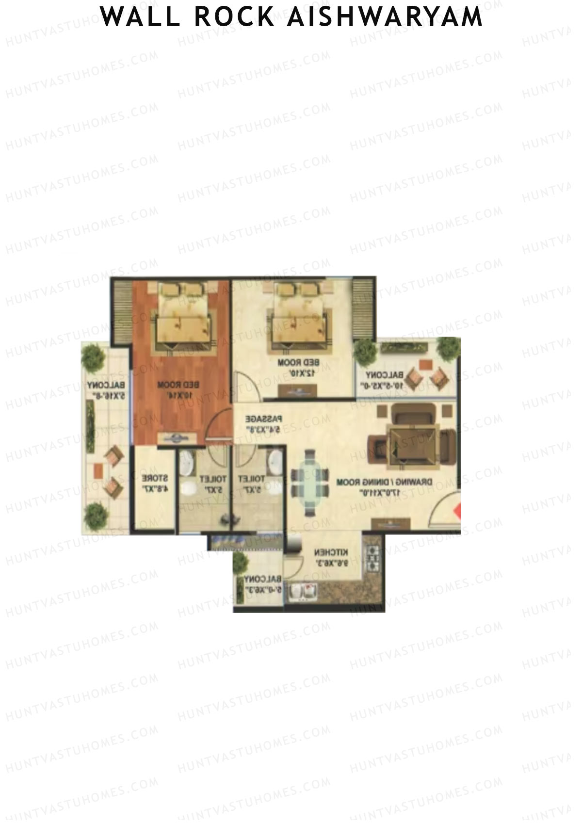 Wall Rock Aishwaryam Tower D Unit 3 Floor Plan