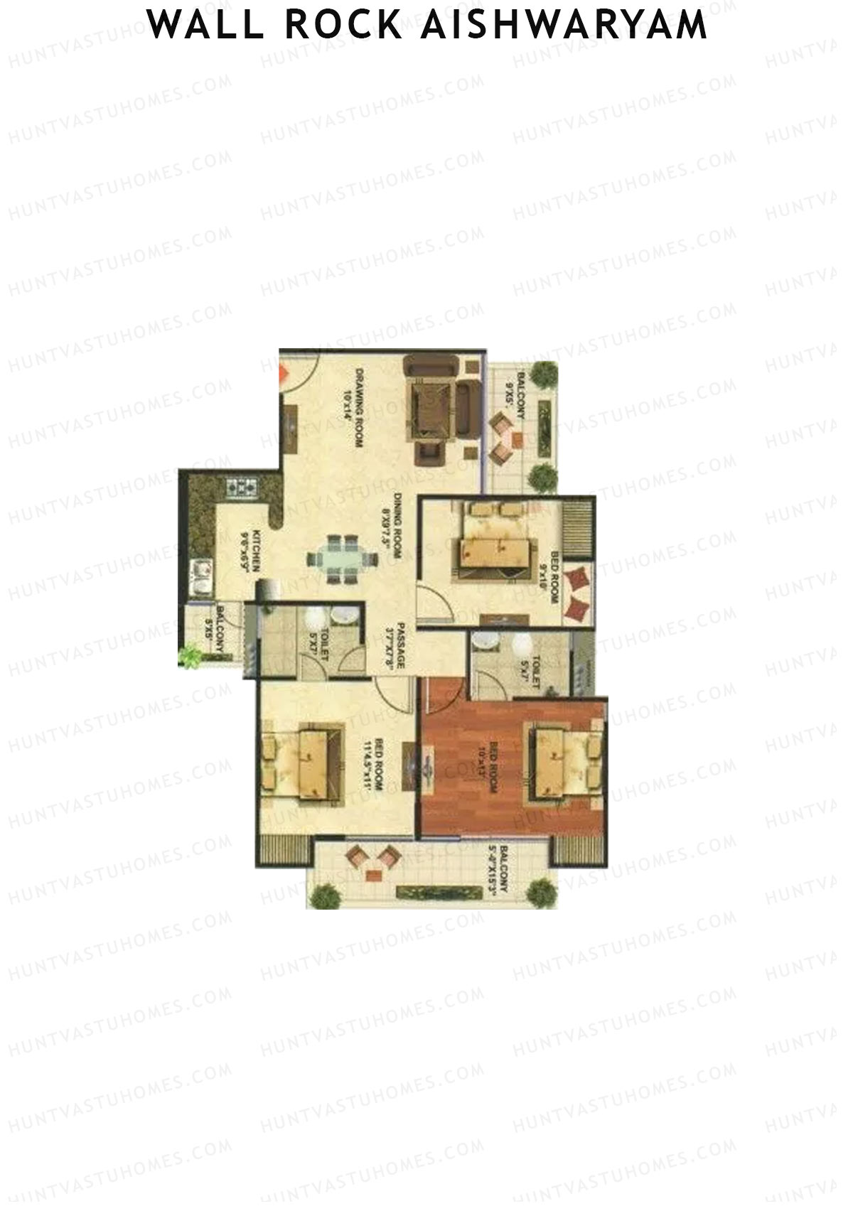 Wall Rock Aishwaryam Tower E Unit 1 Floor Plan